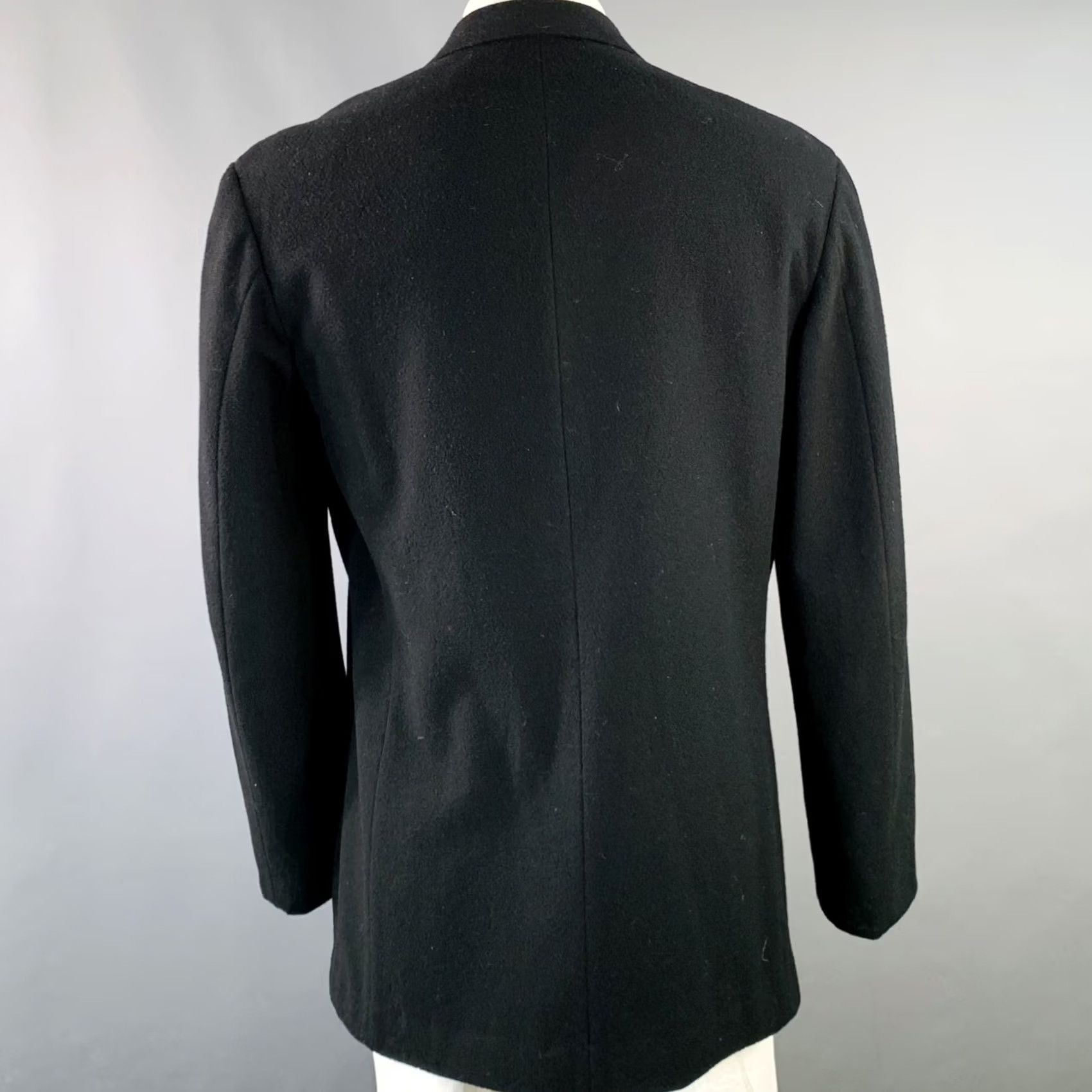 Yohji Yamamoto YOHJI YAMAMOTO Black Wool Sport Coat XL Peak Lapel Men Size US XL / EU 56 / 4 - 4 Thumbnail