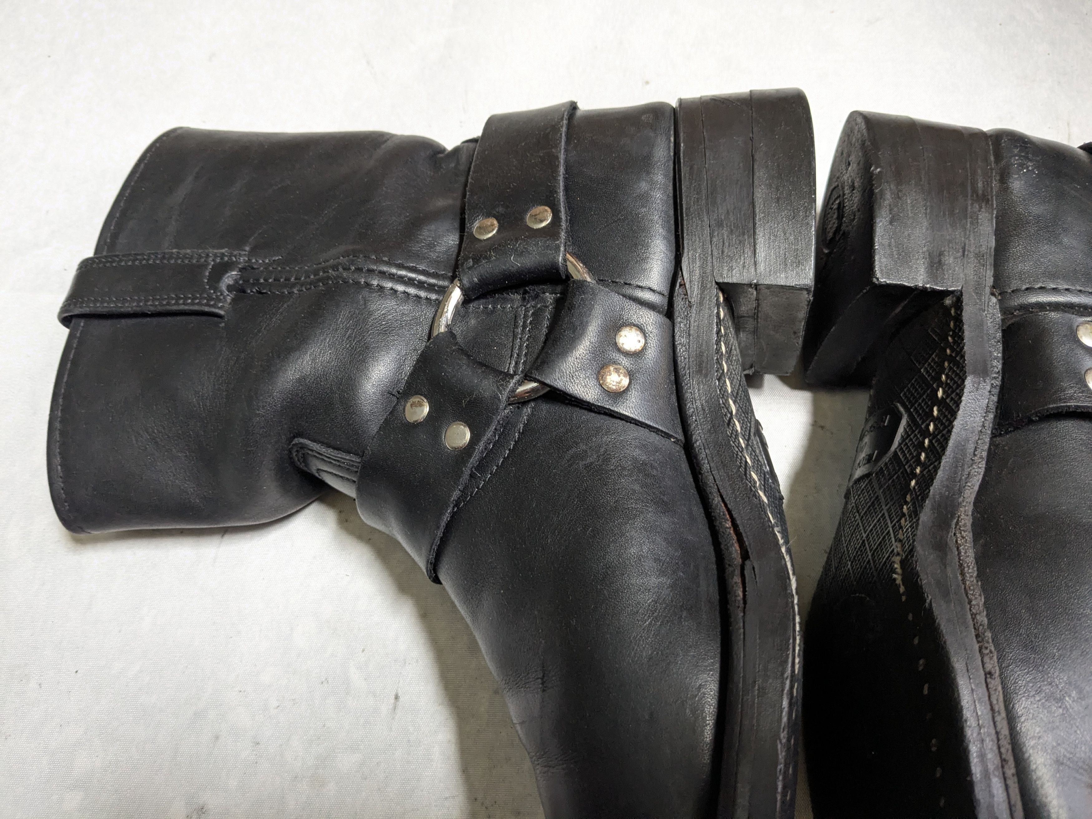 Frye Frye Harness Black Leather 9 M Leather Buckle Size US 9 / EU 42 - 11 Thumbnail