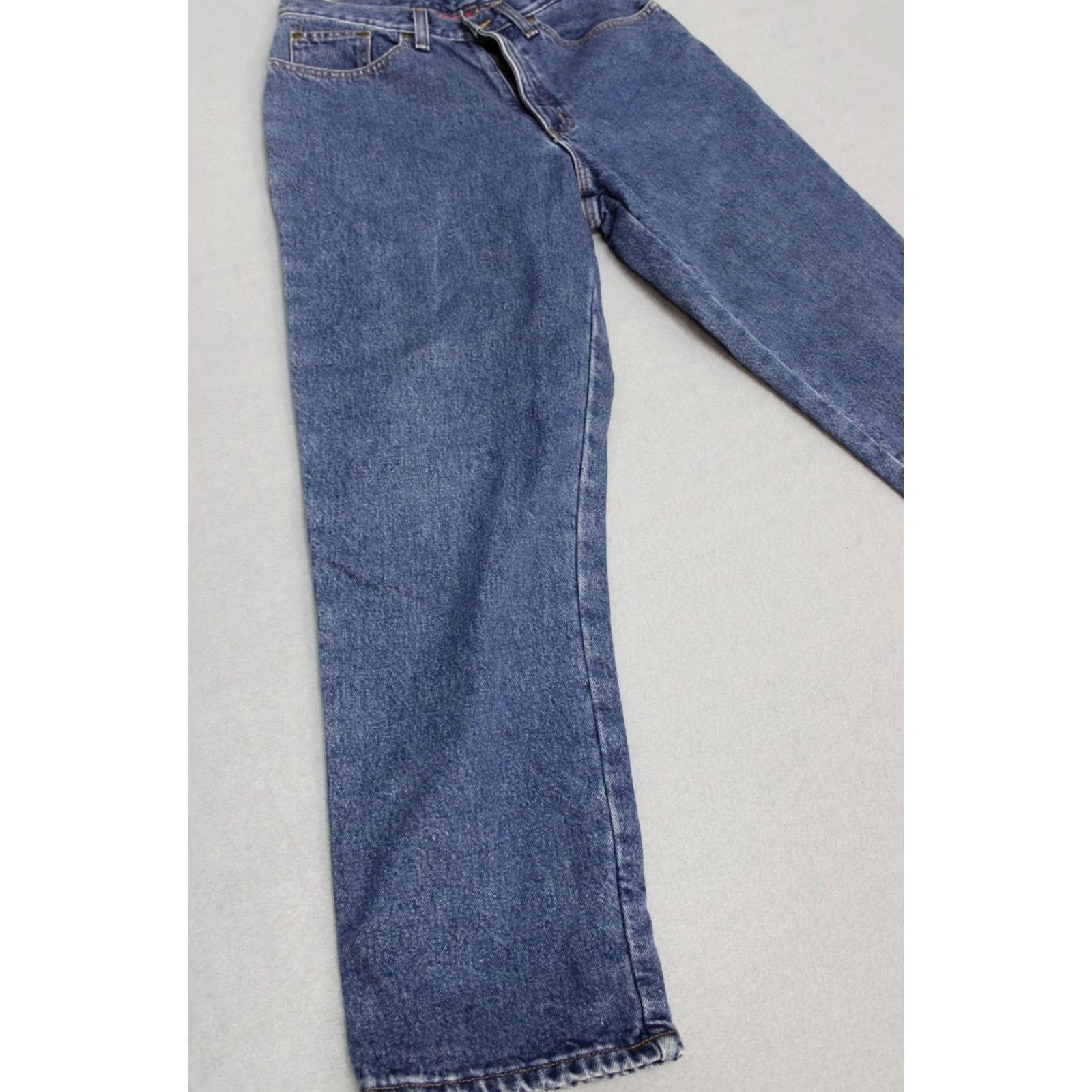 Vintage LL Bean Jeans Womens 10 Petite Relaxed Fit Flannel Lined Pants Blue Solid Denim Size 32" / US 10 / IT 46 - 3 Thumbnail