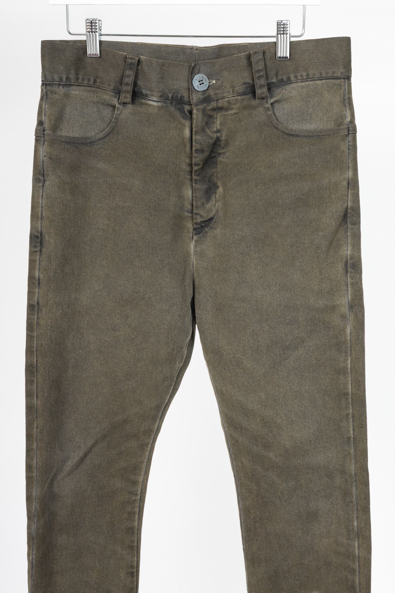 10sei0otto 10sei0otto Green Cotton Staggered-Hem Slim Jeans Size US 31 - 3 Thumbnail