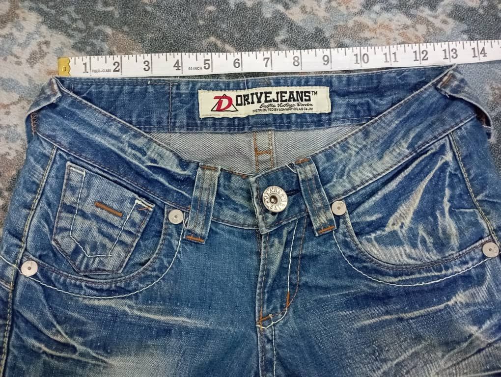 Tornado Mart Flare Jeans Stone Wash Drive Jeans Bootcut Low Rise Jeans Size 25" / US 0 / IT 36 - 7 Thumbnail