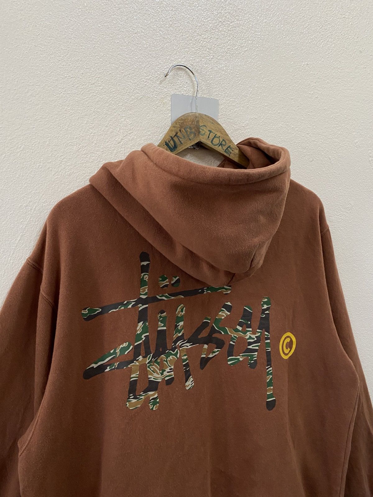 Stussy Vintage Stussy Big Logo Brown Hoodie Pullover Size US XL / EU 56 / 4 - 5 Thumbnail