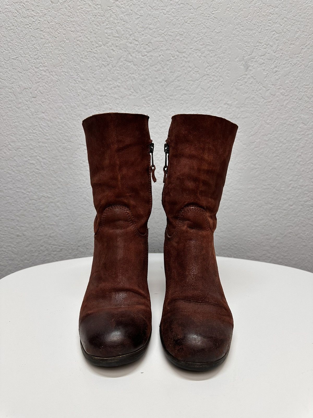 A.S.98 Lavorazione Artigiana Red Suede Leather Boots Women’s 37 Size US 7 / IT 37 - 2 Thumbnail