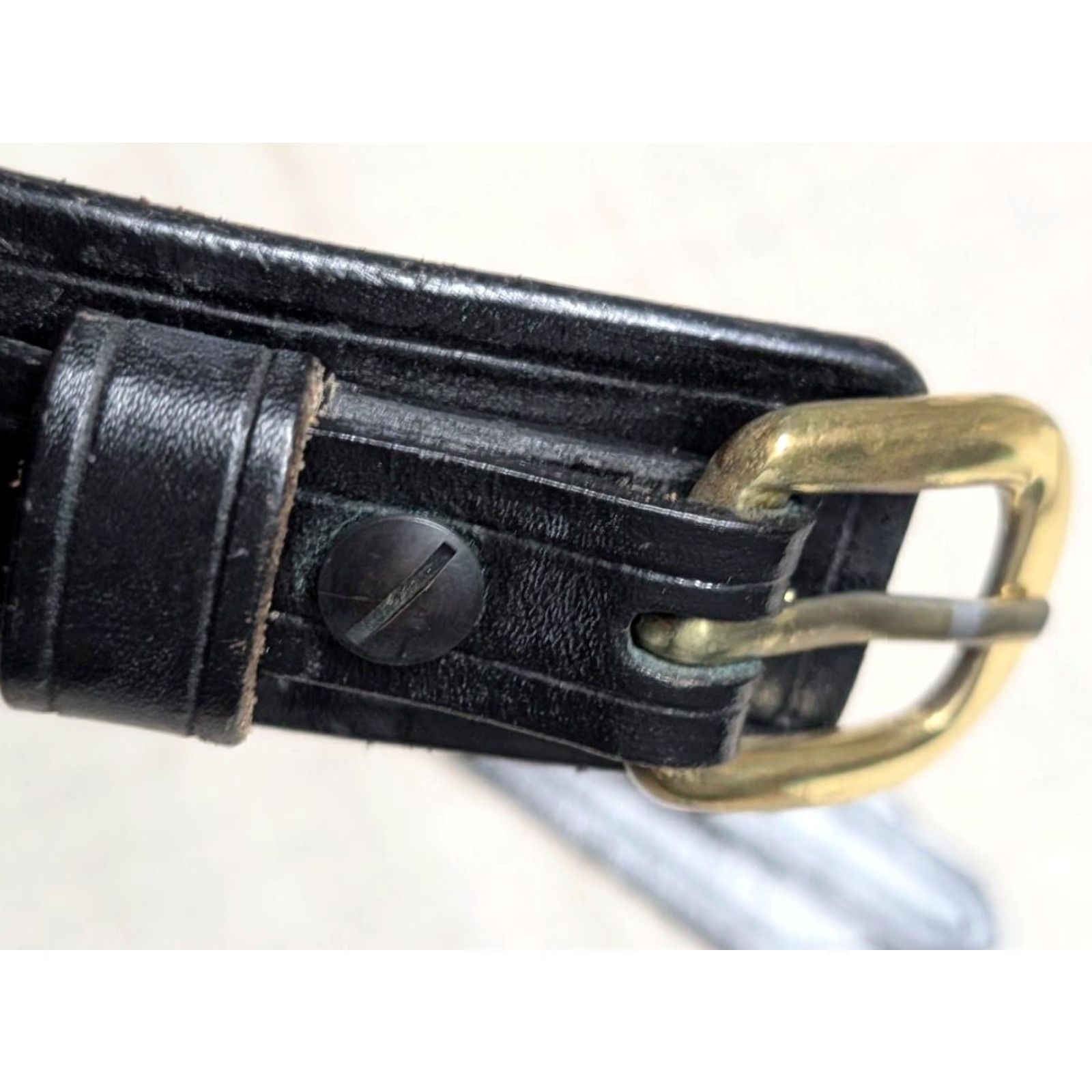 Vintage VINTAGE western belt Ranger belt belt 36 black leather cowhide handcrafted Mens Size 36 - 5 Thumbnail