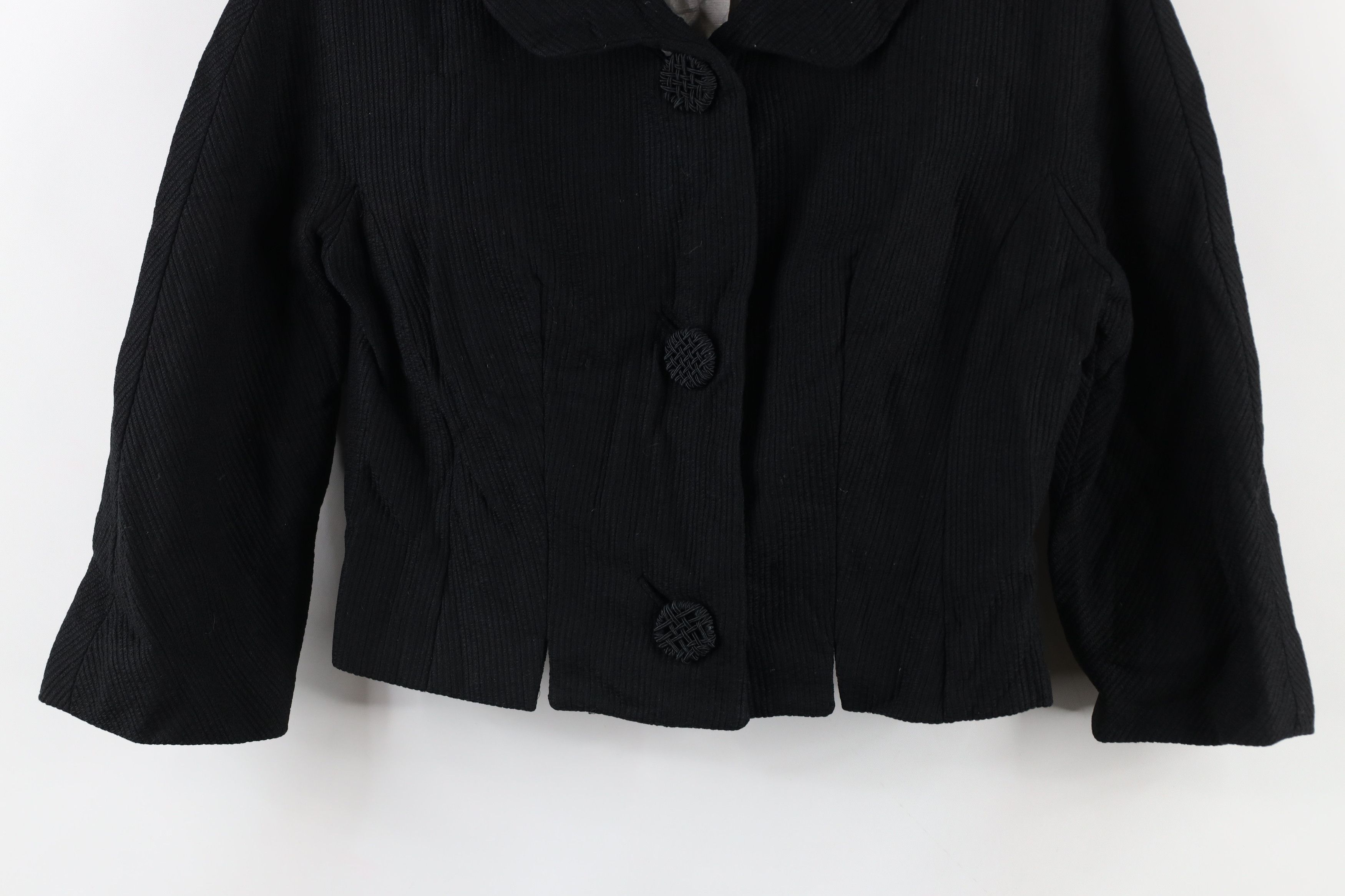 Vintage Vintage 60s 70s Streetwear Big Button Blazer Jacket Black Size S / US 4 / IT 40 - 3 Thumbnail