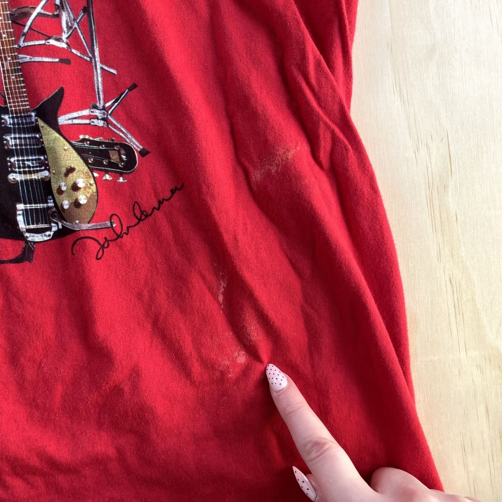 Vintage The Beatles Shirt Womens XL Red Drum Kit Guitars Graphic Band Tee T-Shirt Size XL / US 12-14 / IT 48-50 - 5 Thumbnail