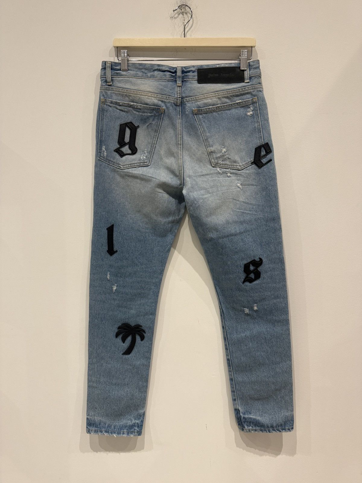 Palm Angels Palm Angels Logo Patch Jeans Blue Size: 31 Size US 31 - 3 Thumbnail