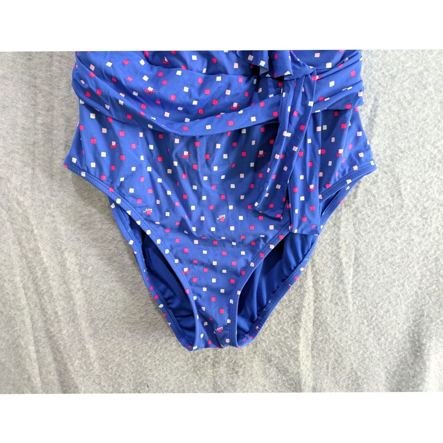 Lilly Pulitzer Lilly Pulitzer Delphie Borealis Blue Lilly Squared One Piece Swimsuit Small Womens polyester? Size ONE SIZE - 2 Thumbnail