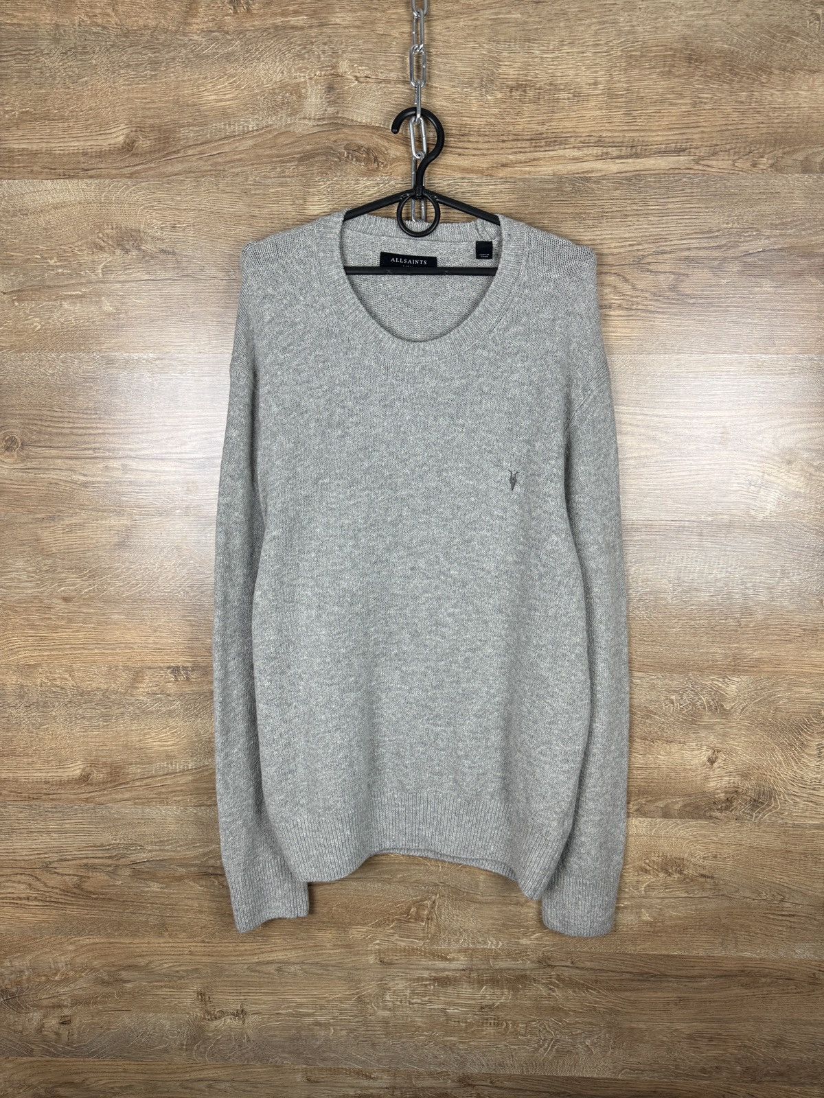 Allsaints Mens Vintage AllSaints Olnar crew sweater knitwear logo Size US L / EU 52-54 / 3 - 1 Thumbnail