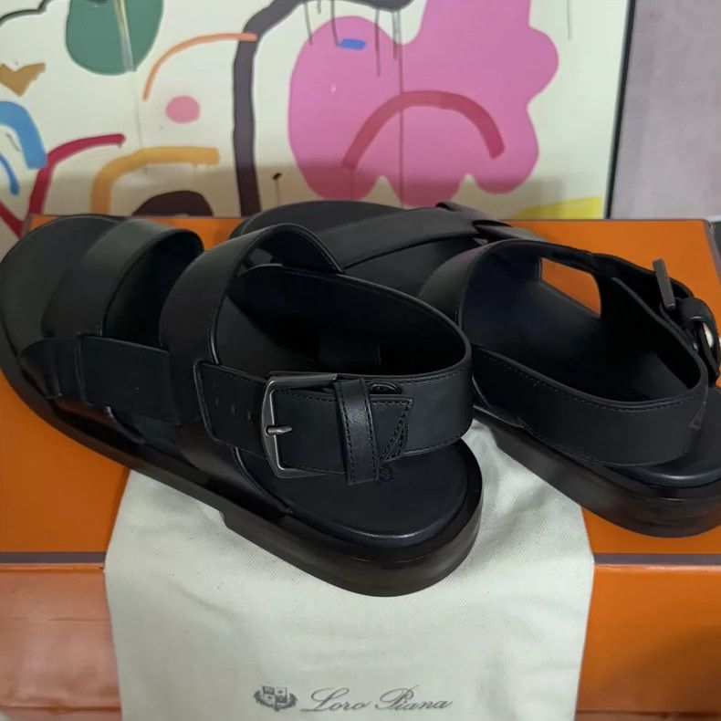 Loro Piana LORO PIANA Black sandals Size US 7 / EU 40 - 3 Thumbnail
