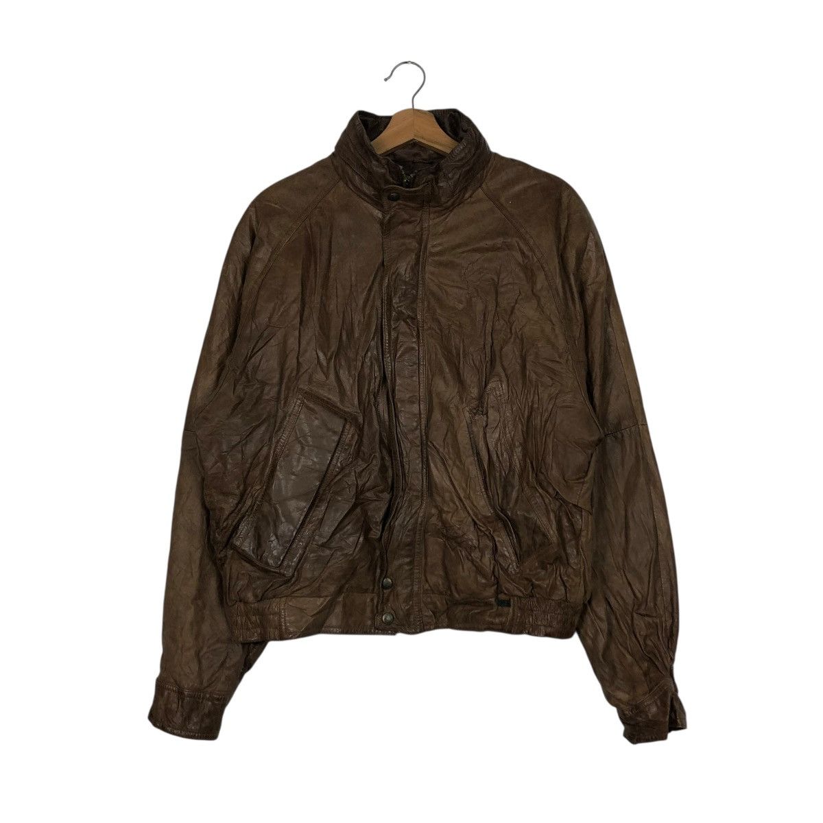 Vintage 🔥VINTAGE BIKER LEATHER JACKET HUNTING HORN ISSEY MIYAKE Size US L / EU 52-54 / 3 - 3 Thumbnail