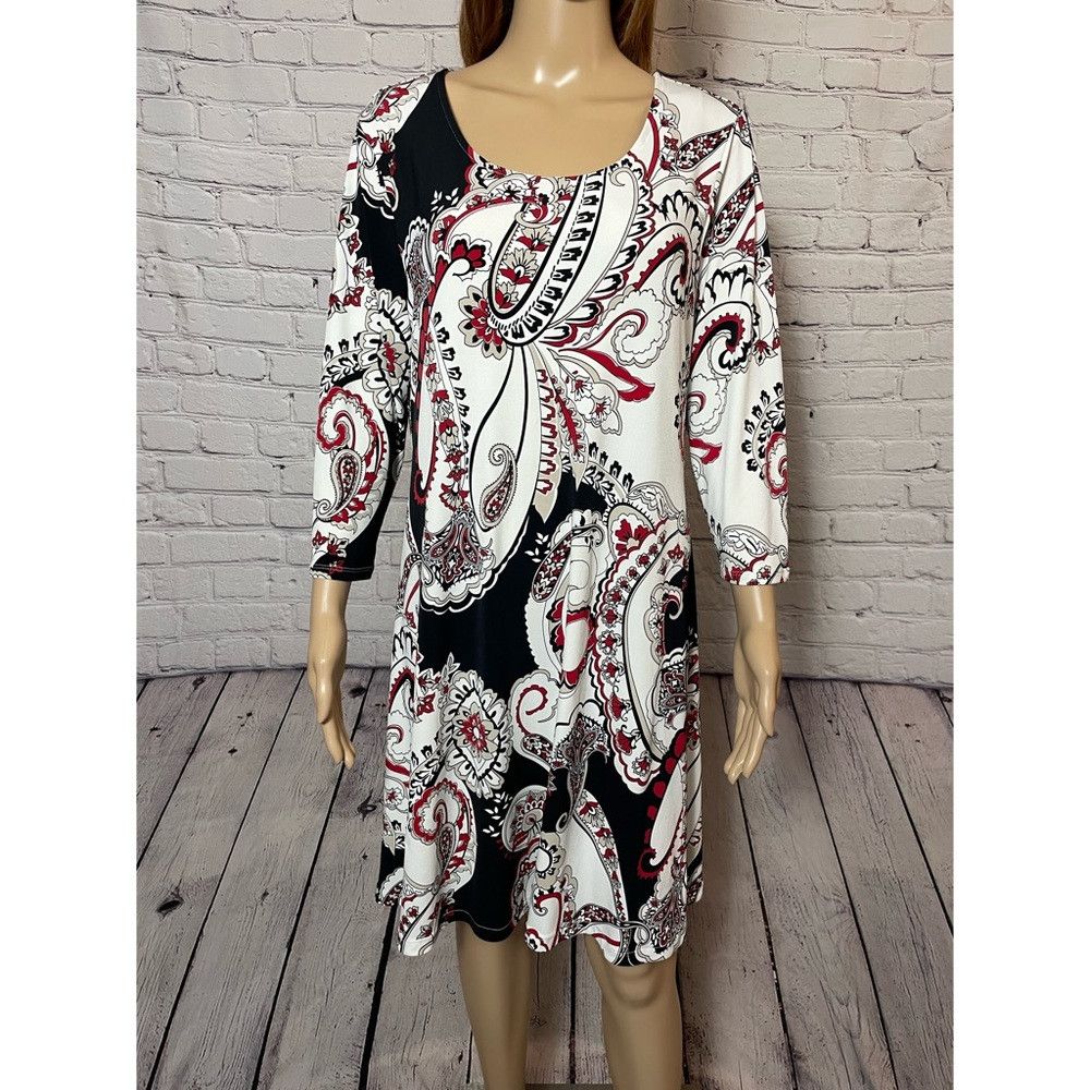 Chicos Chico's Trapeze Paisley Dress Size 1 US M Size M / US 6-8 / IT 42-44 - 2 Thumbnail