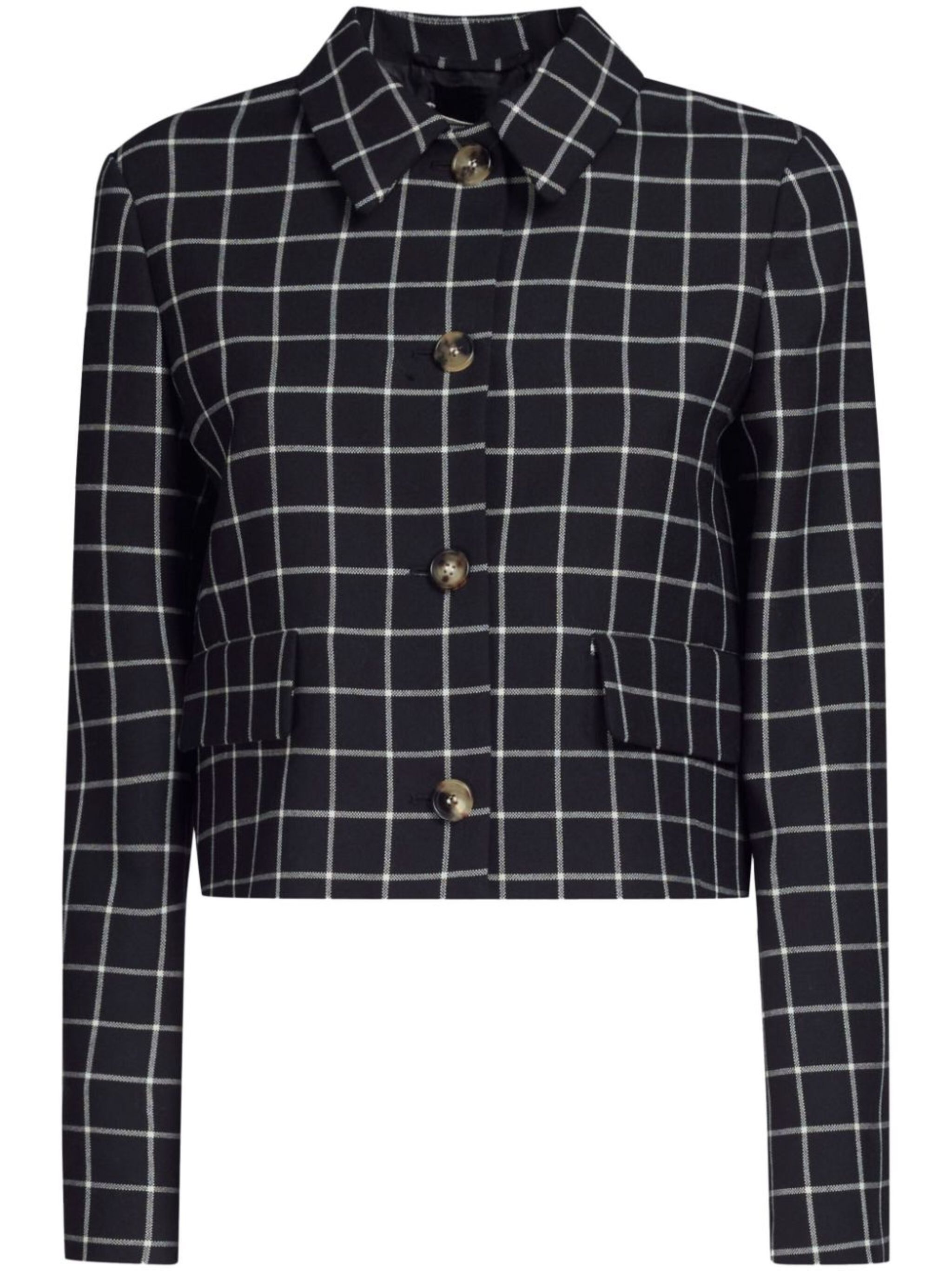 o1w1db10824 Checked Jacket in Black White