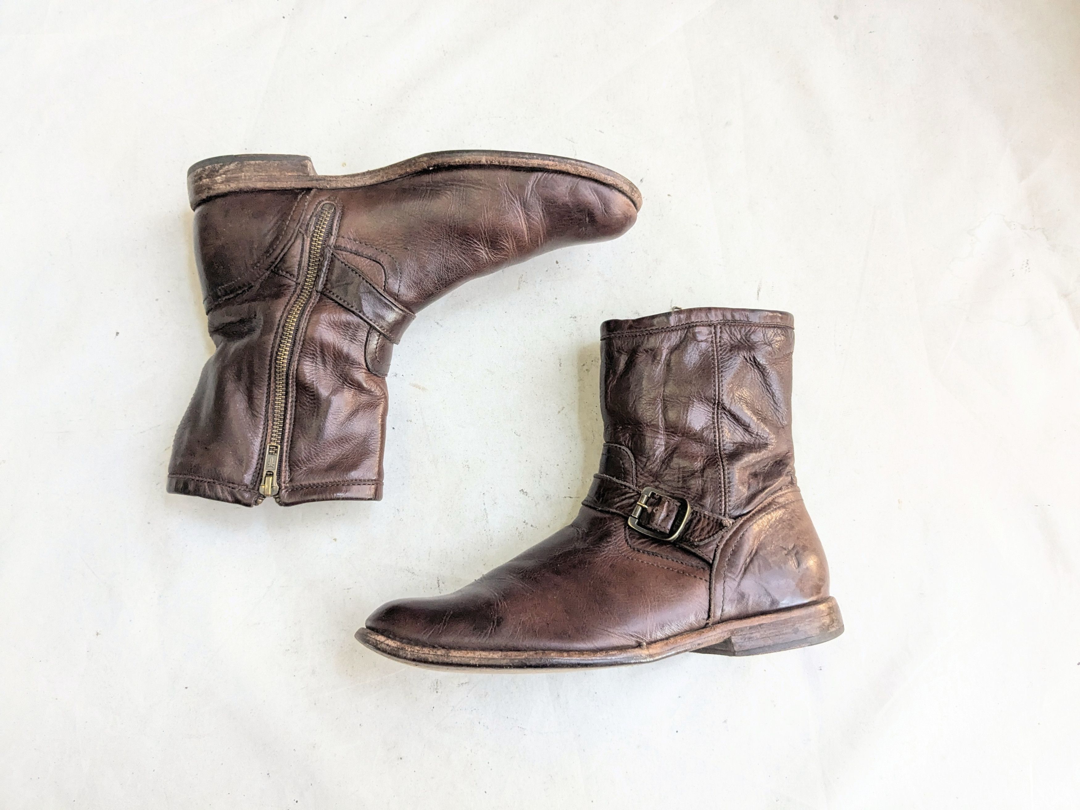 Frye Frye Engineer Boots Brown Leather 8 D Motorcycle Biker Size US 8 / EU 41 - 1 Thumbnail