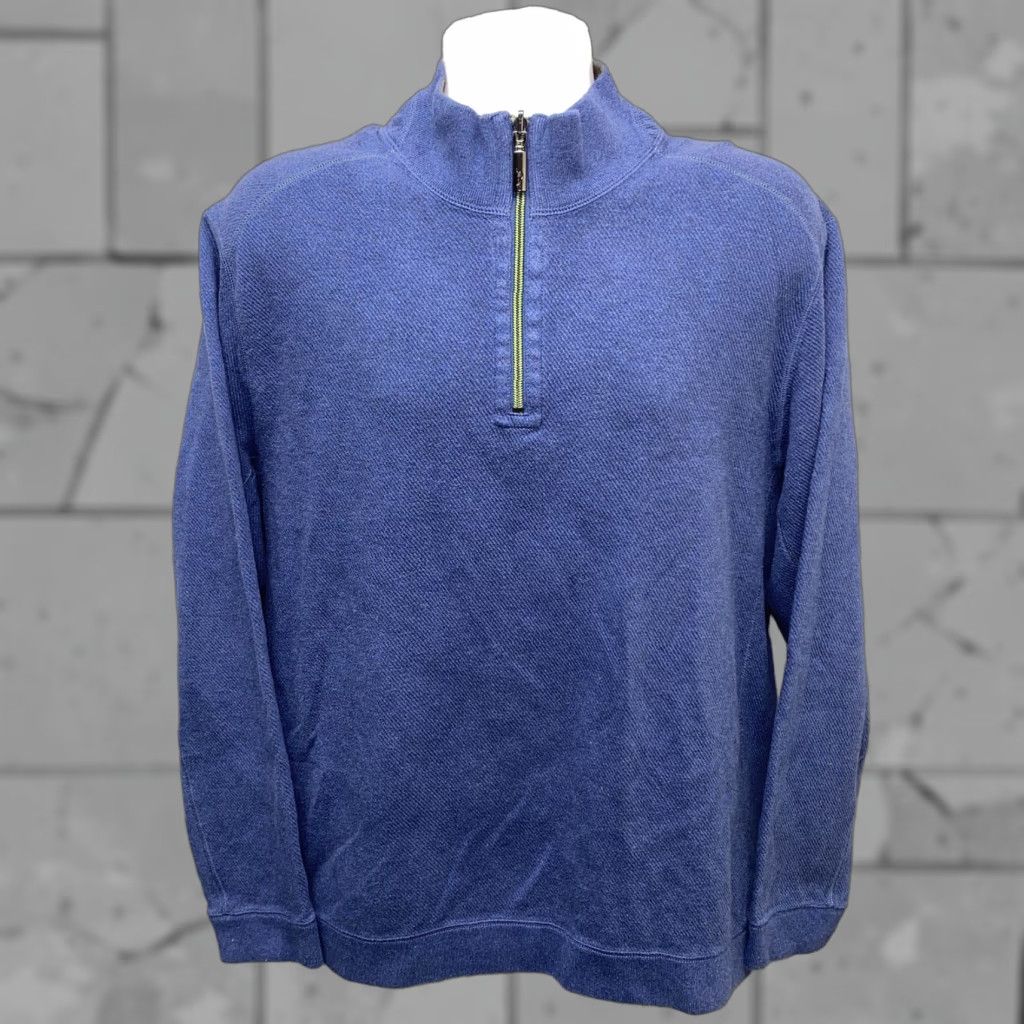 Tommy Bahama Tommy Bahama Sweater Reversible 1/2 Zip Pullover Mens XL Blue/Brown Cotton Shirt Size US XL / EU 56 / 4 - 1 Thumbnail