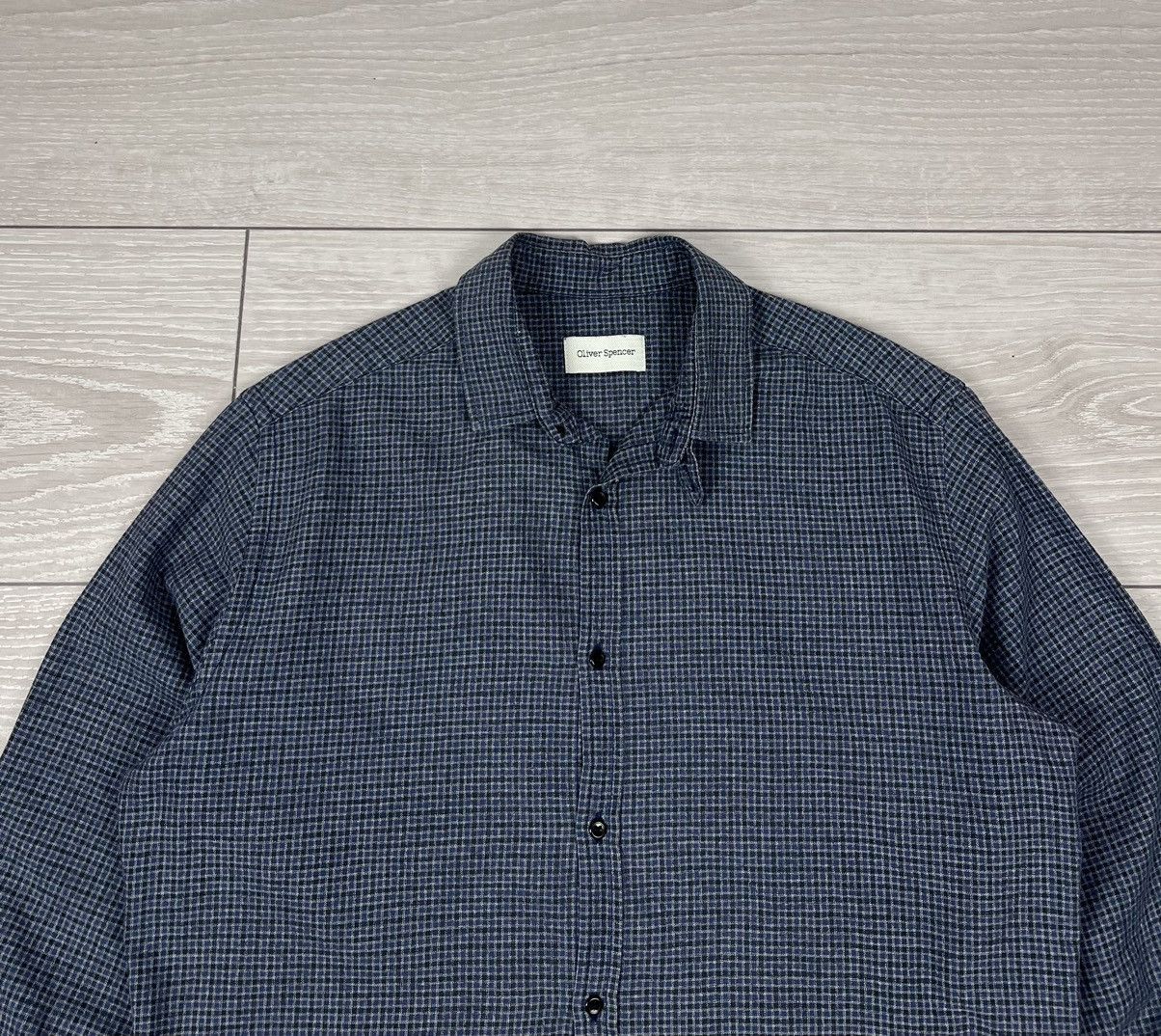 Oliver Spencer Oliver Spencer Grey Cotton Flannel Button Shirt Size US L / EU 52-54 / 3 - 5 Thumbnail