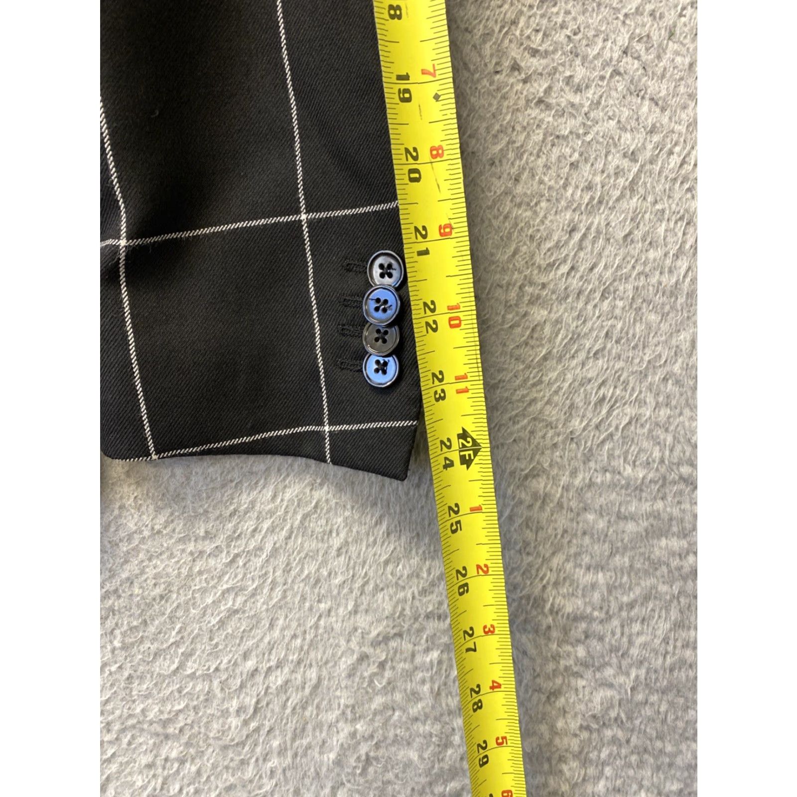 Zara ZARA Jacket Blazer Coat 36 Men Black Check Sports Coat Blazer Mens 36 Black Check Zara Size 36R - 5 Thumbnail