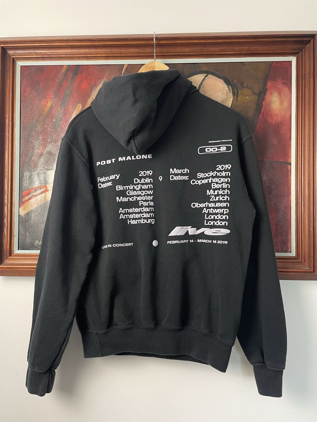 Post Malone Tour Tee Streetwear Vintage Post Malone Posty Co Black Hoodie Band Rap Streetwear Rare Grailed