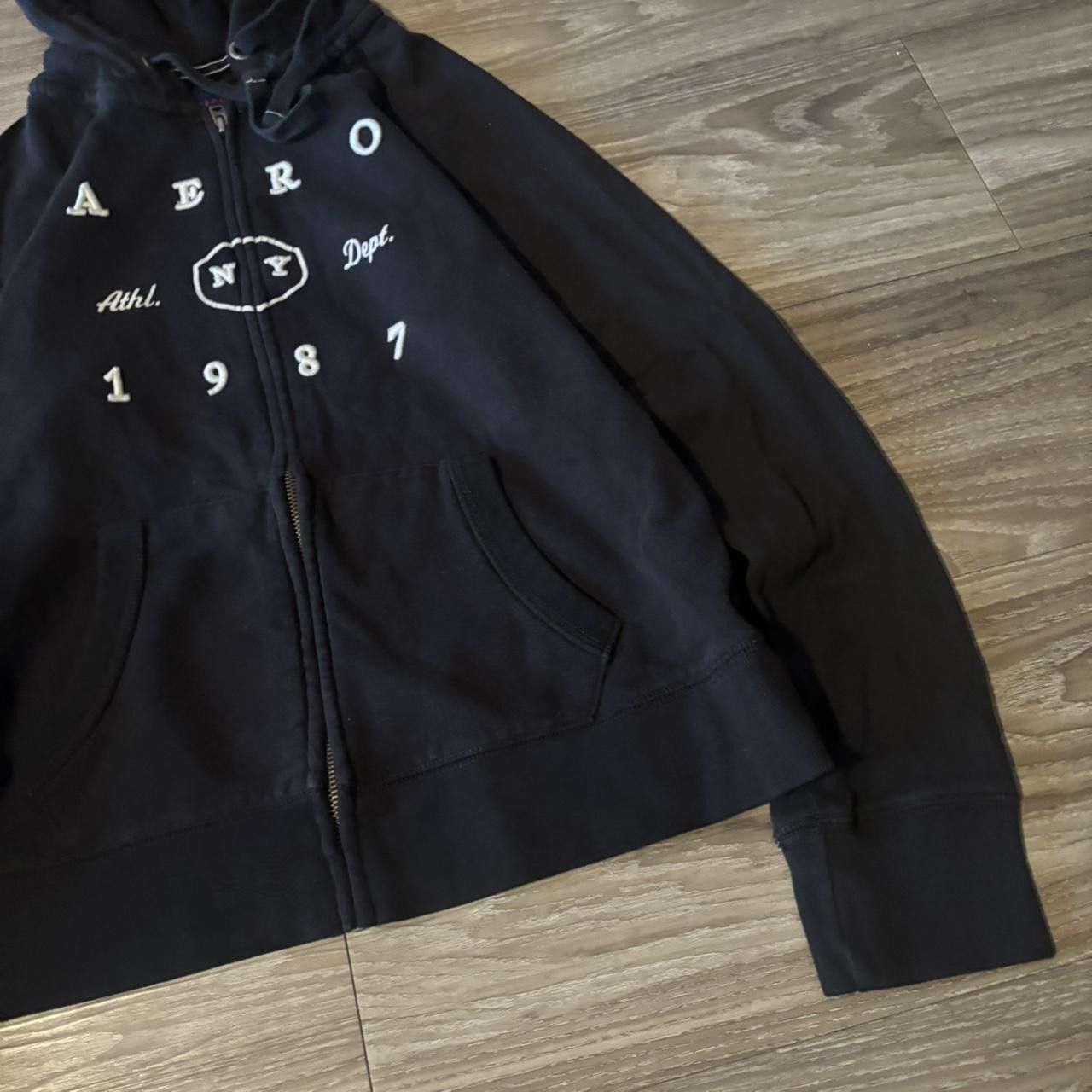 Aeropostale Crazy Vintage Y2K/2000s Cute Black Aeropostale Zip Up Hoodie! Size M Size M / US 6-8 / IT 42-44 - 4 Thumbnail