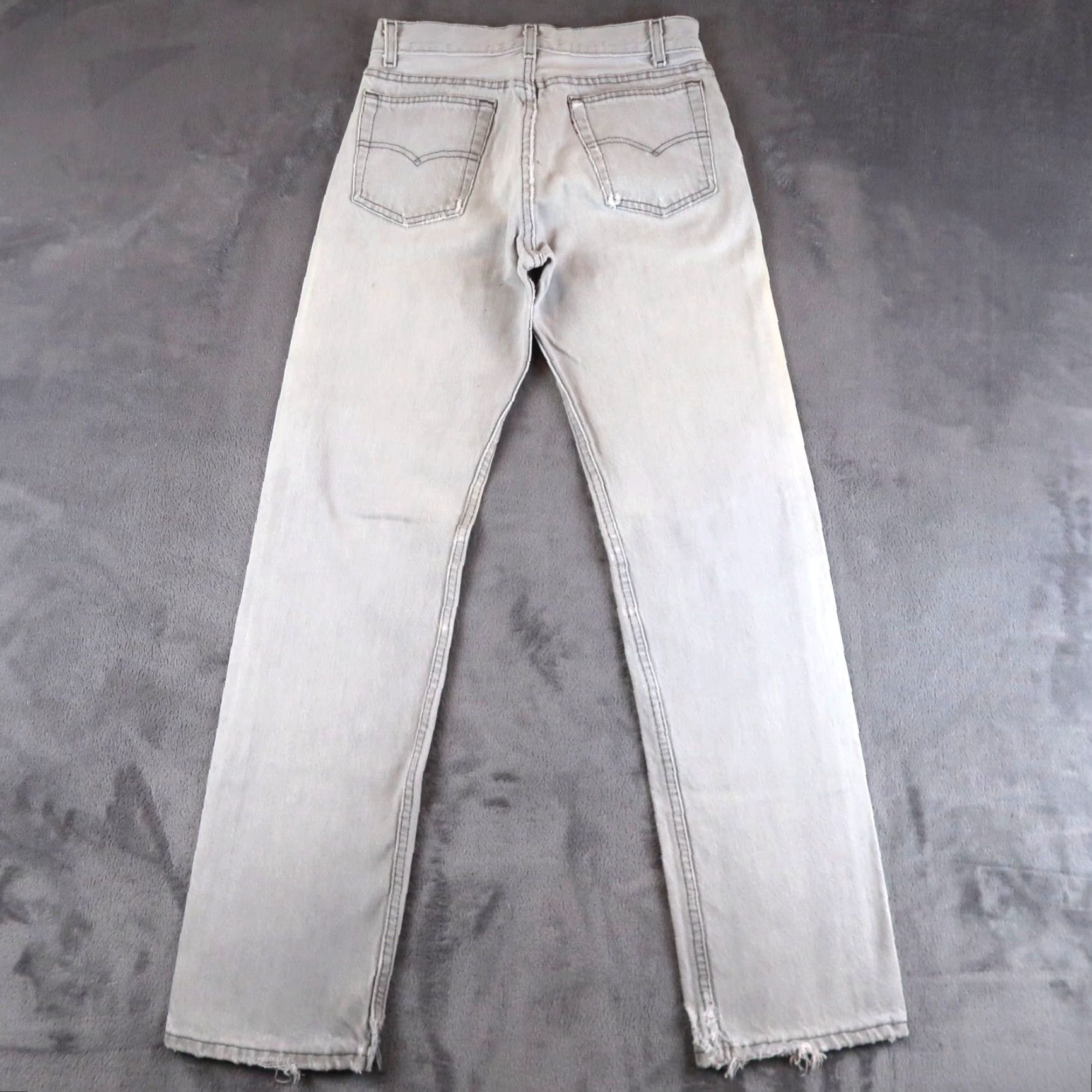 Levi's VINTAGE Levi's 701 Jeans Womens Regular 29x32 Gray Denim Straight 90s Size 29" - 2 Thumbnail