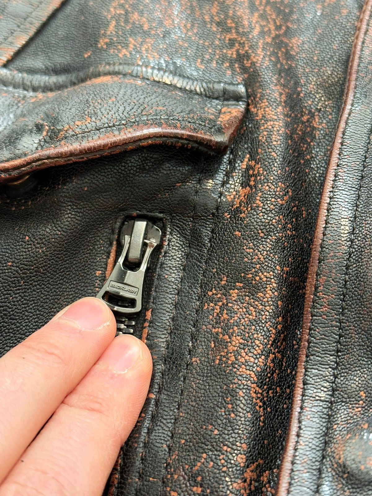 Isamu Katayama Backlash GRAIL x Backlash 1/1 “Rust” Speckled Leather Jacket Size US L / EU 52-54 / 3 - 8 Thumbnail