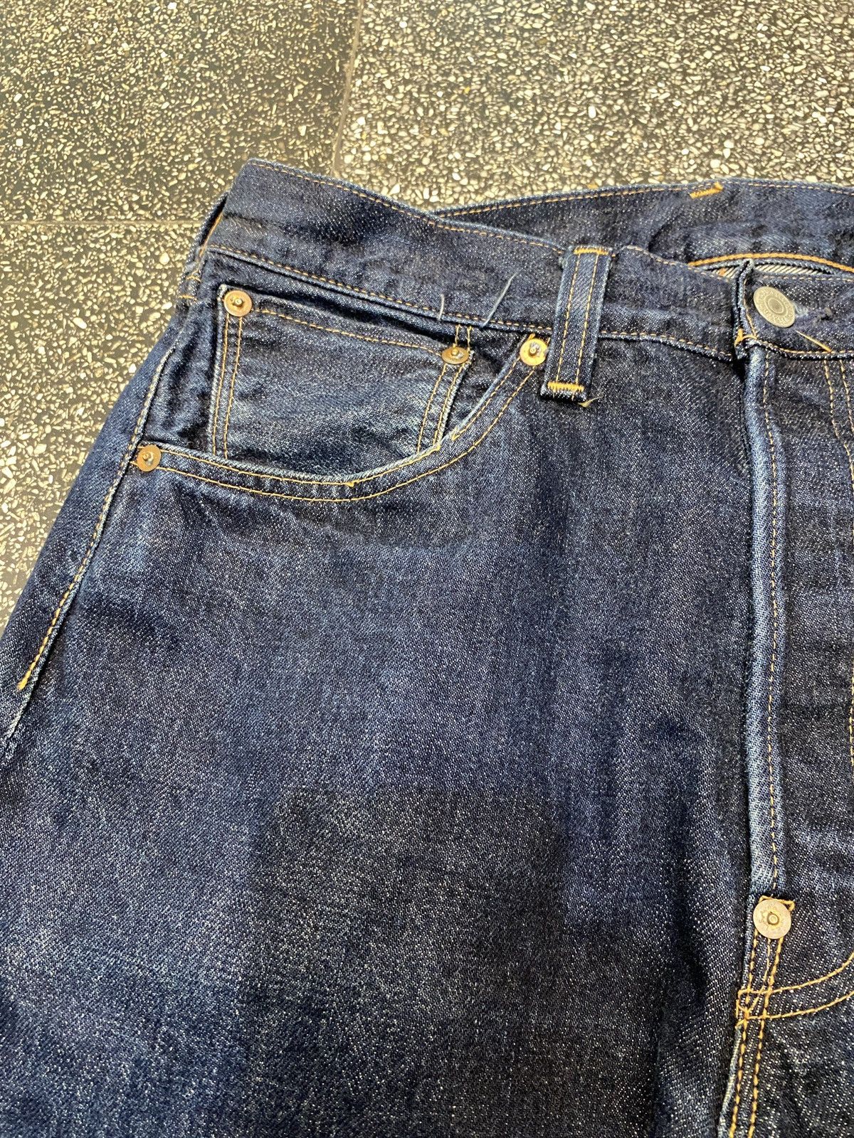 Levi's × Levi's Vintage Clothing × Vintage LVC Levis 501XX Repro1937 Selvedge Denim Indigo Big E Buckle Size US 33 - 12 Thumbnail