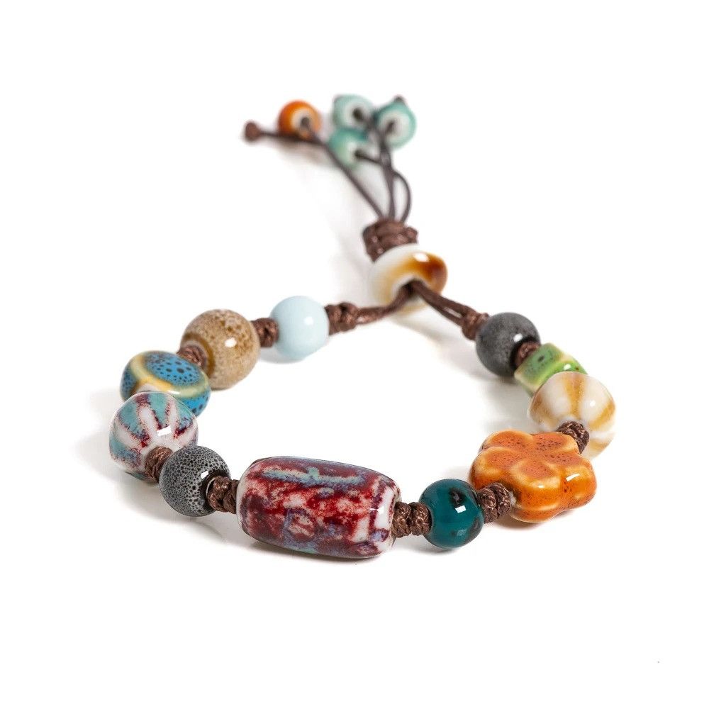 Handmade Vintage Ceramic Bracelet Handmade Jewelry Gift For Her Size ONE SIZE - 6 Thumbnail