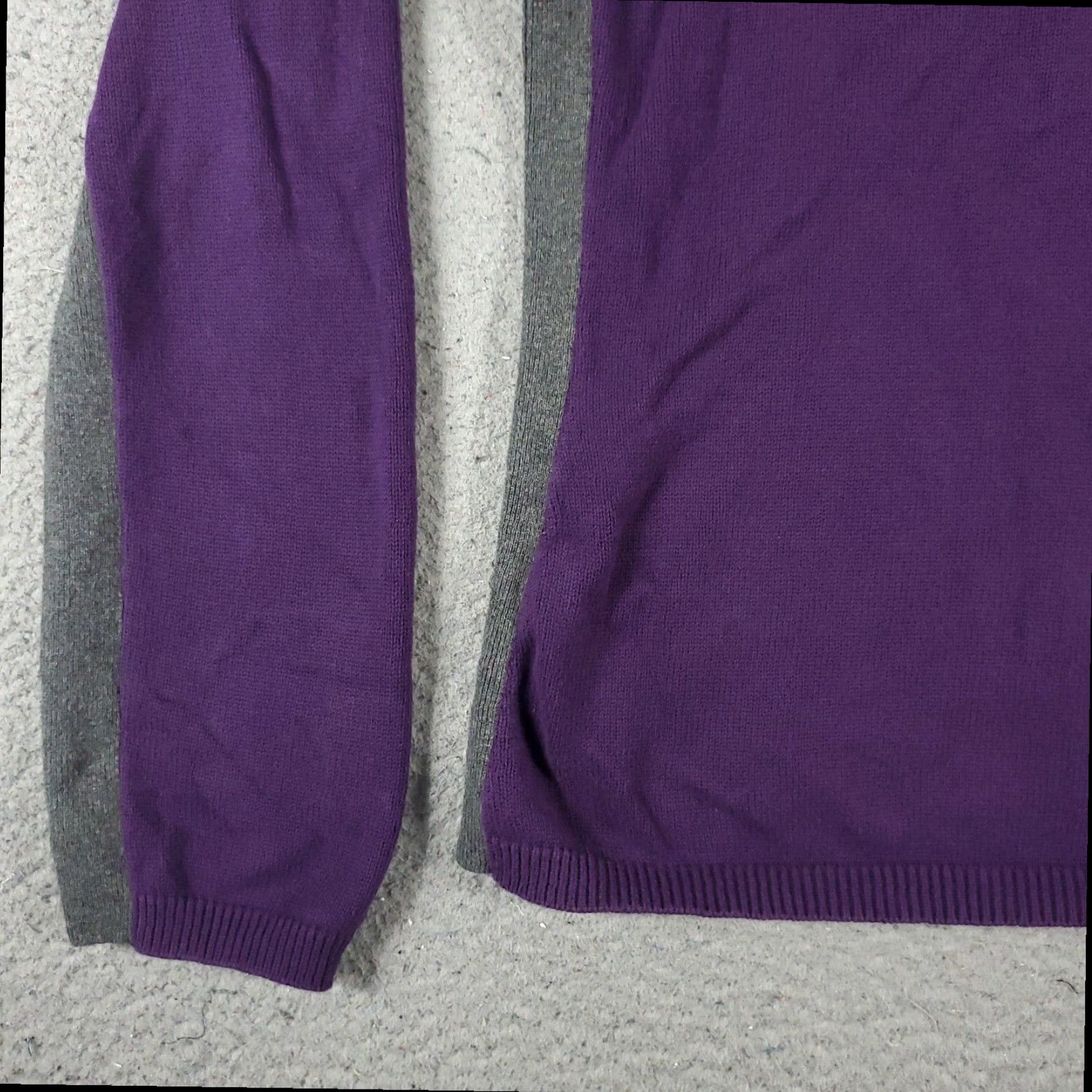 Tommy Hilfiger Tommy Hilfiger Women's Large Purple 1/4 Zip Crew Neck Sweater Pullover Cotton Blend Long Sleeve Size L / US 10 / IT 46 - 3 Thumbnail