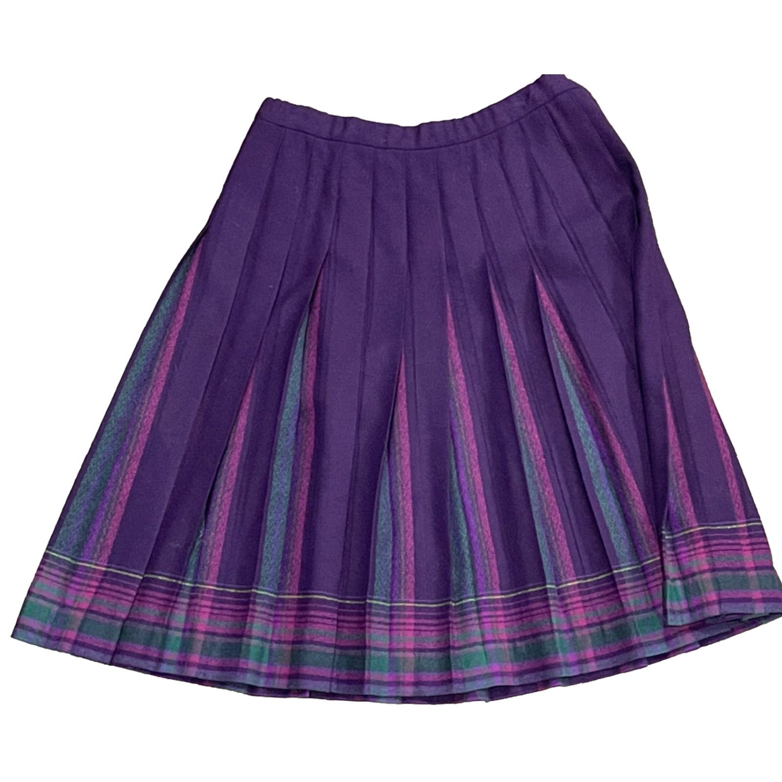 Pendleton VINTAGE Pendleton Wool Skirt Suit Set Womens Size 12 Purple Check Formal Business 2-Piece Mid Length Size 34" / US 12 / IT 48 - 4 Thumbnail