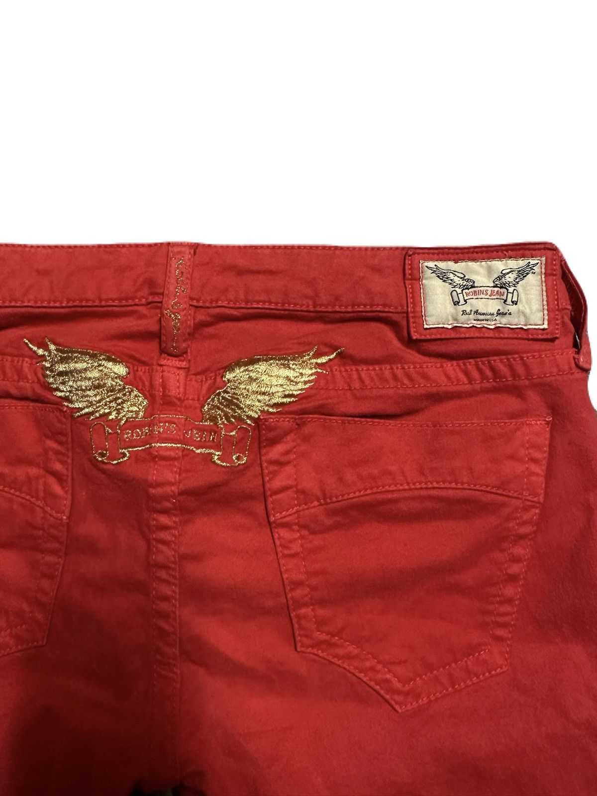 Robins Jeans ROBINS JEANS RED W/GOLD EMBROIDERY Size 30" / US 8 / IT 44 - 1 Thumbnail