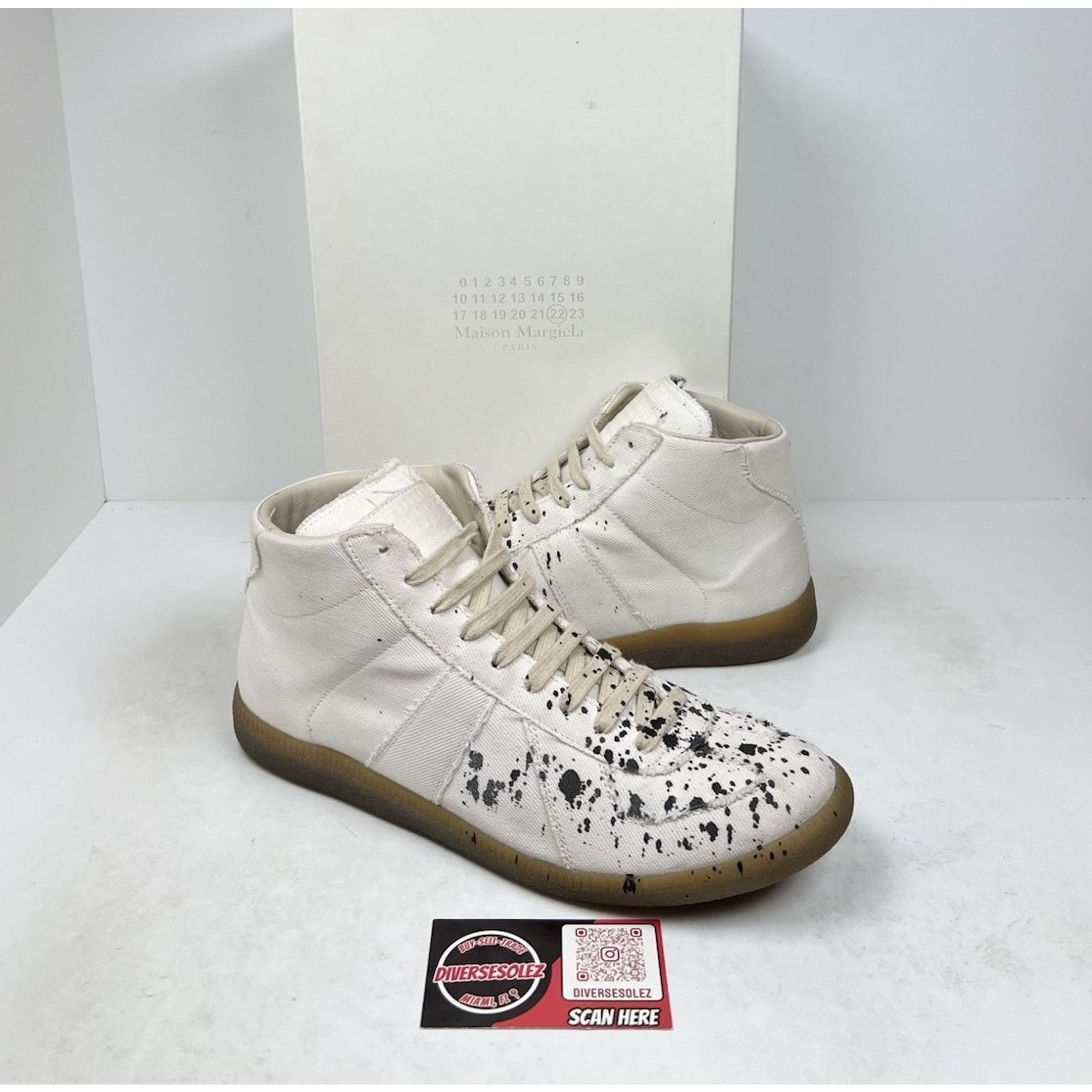 Size 43EU/10US - Maison Margiela GAT High Paint Splatter