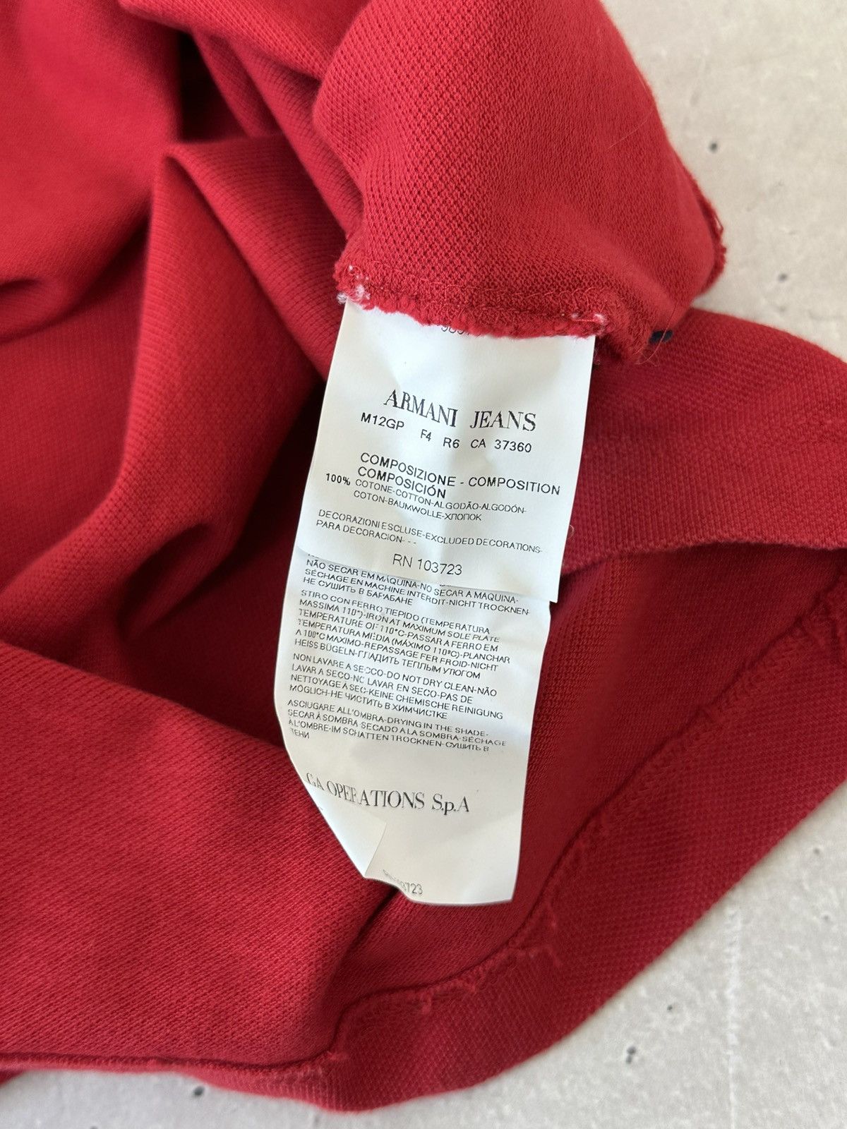 Armani AJ Armani Jeans Vintage Cotton Red Logo Women’s Polo Size ONE SIZE - 9 Thumbnail