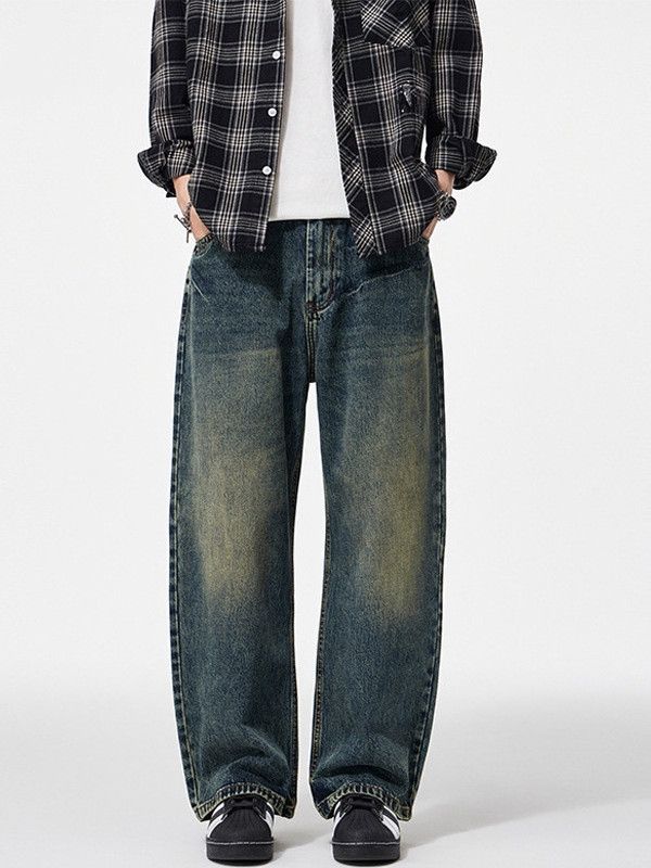 Vintage American High-Street Retro Washed Loose-Fit Curved-Leg Jeans Size US 32 / EU 48 - 1 Thumbnail