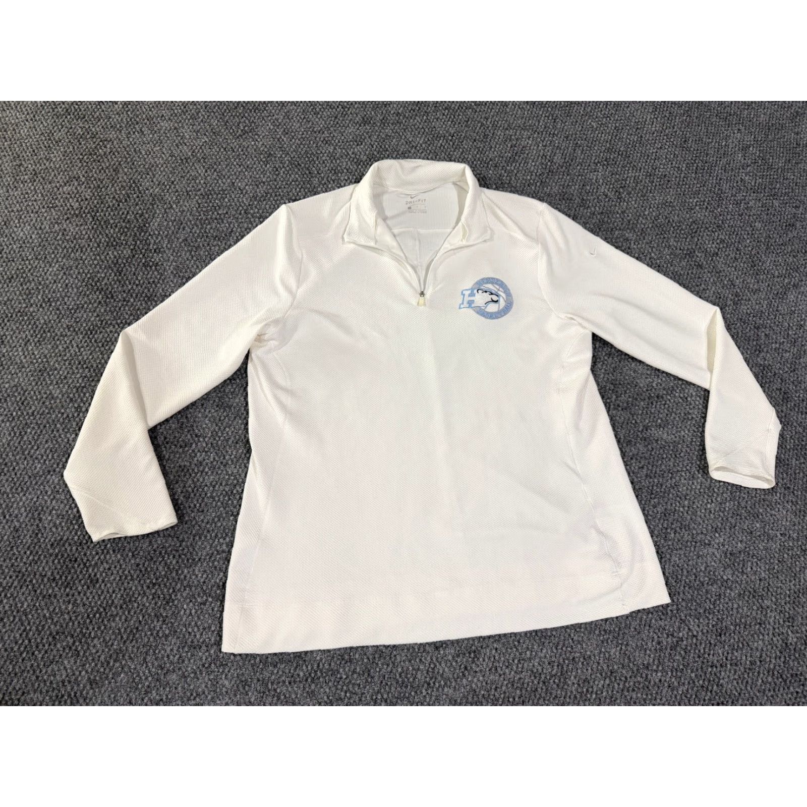 Nike Nike Sweatshirt Womens Large Quarter Zip Pullover White Pullover Lightweight Logo Long Sleeve Regular Machine Washable Nike Sportswear Adults Womens Size L / US 10 / IT 46 - 2 Thumbnail