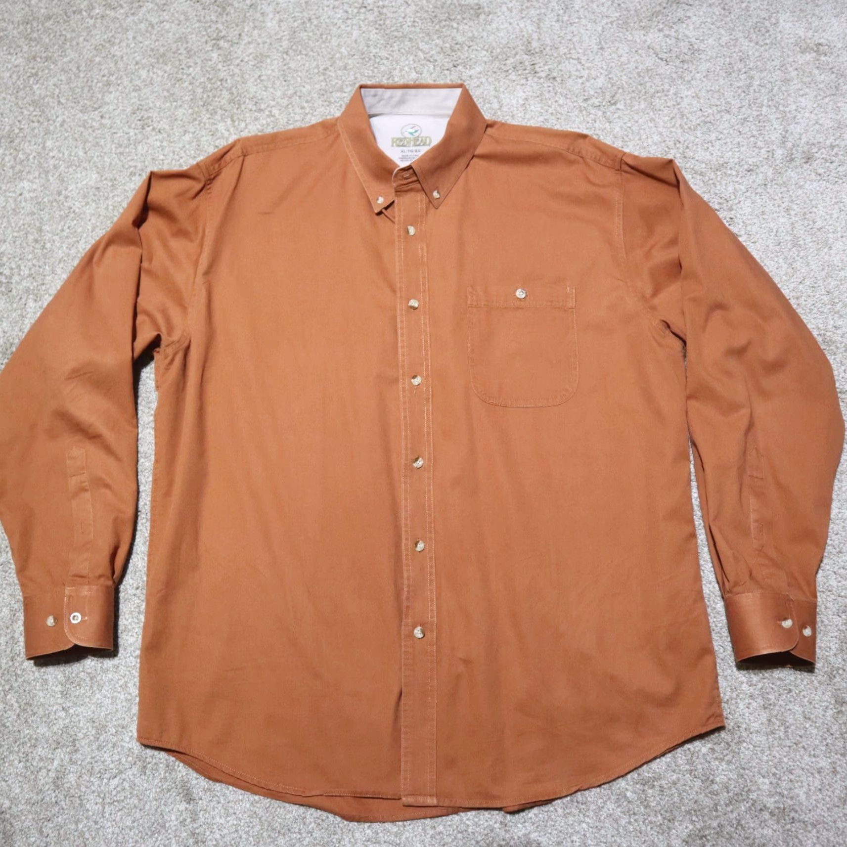 Vintage VINTAGE Red Head Orange Pumpkin Spice Short Sleeve Button-Up Shirt Adult Men XL Fall Summer Casual Size US XL / EU 56 / 4 - 2 Thumbnail