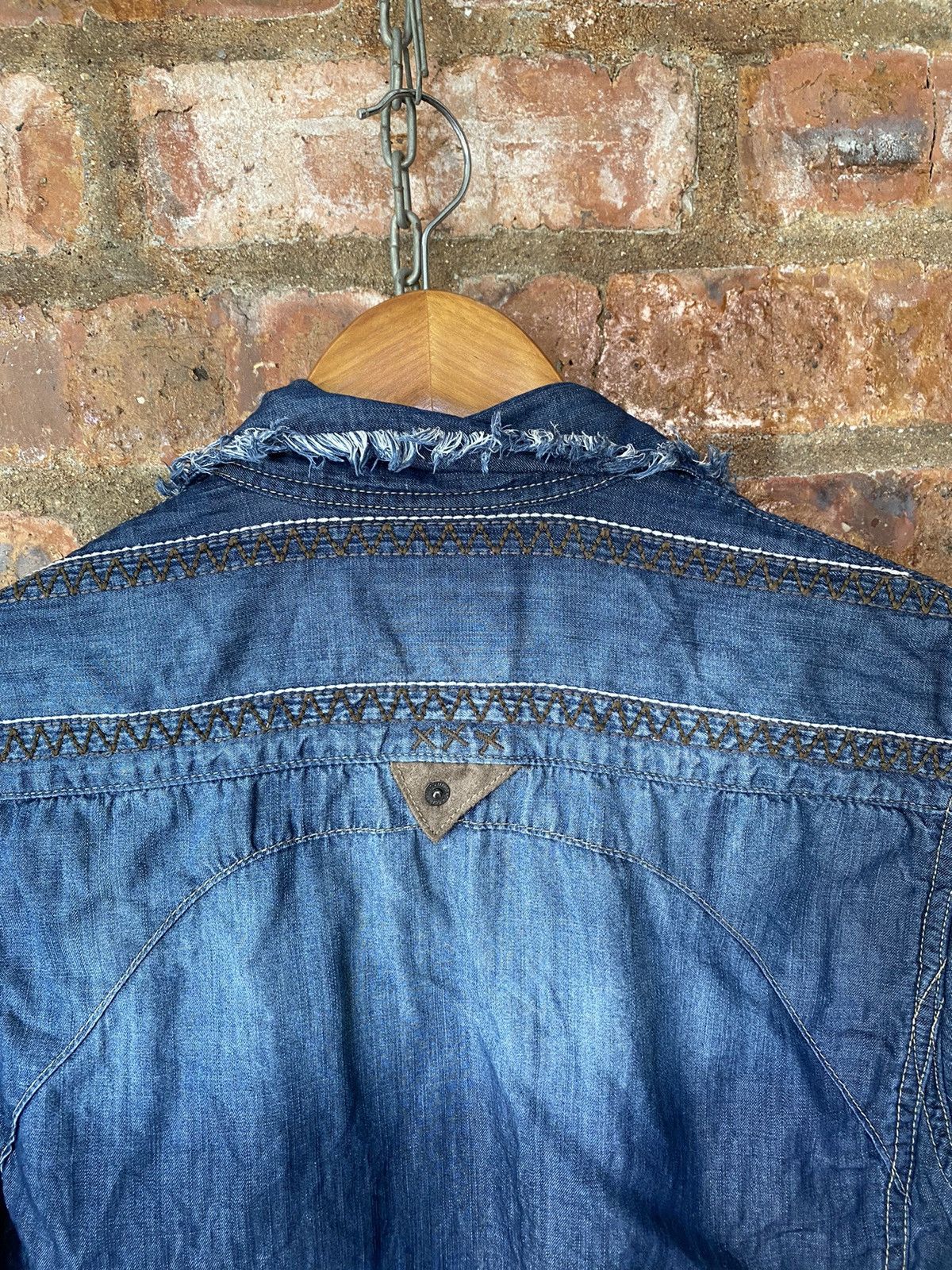 PPFM PPFM western hem fringe light denim 3/4 sleeve Size US M / EU 48-50 / 2 - 13 Thumbnail