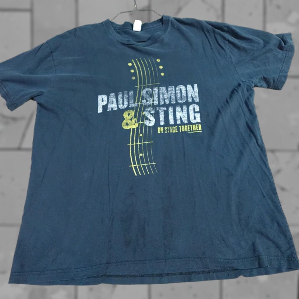 Vintage VINTAGE Paul Simon & Sting Shirt 2X Black On Stage Together Shirt Men 2X Black Festival Mens Size US XXL / EU 58 / 5 - 1 Thumbnail