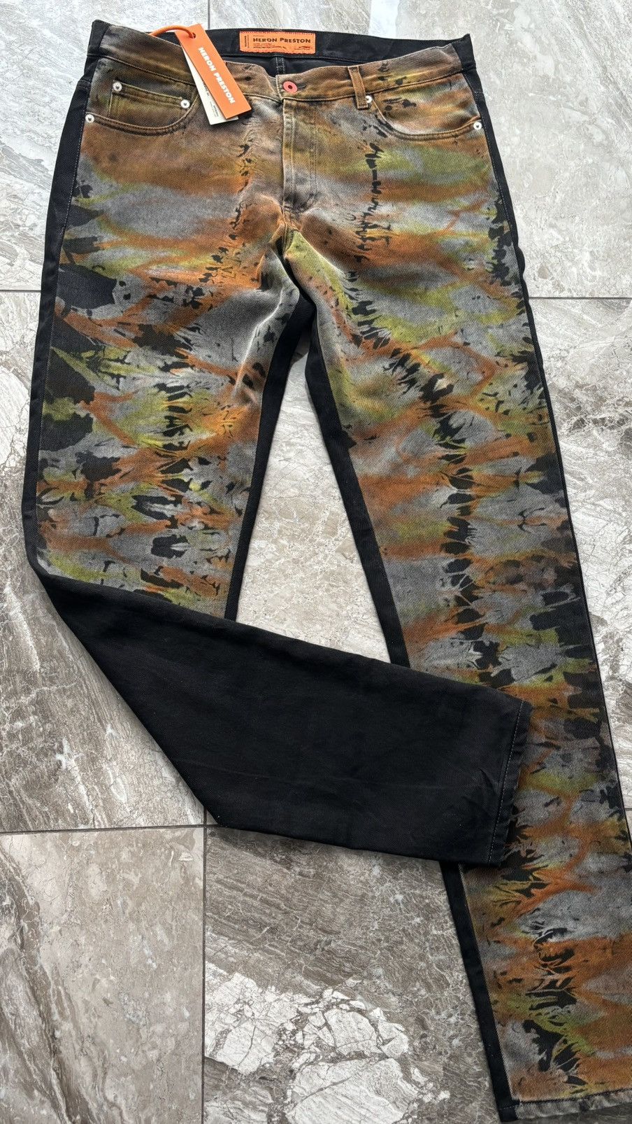 Heron Preston Heron Preston Tye-Dyed Black Jeans Size US 36 / EU 52 - 2 Thumbnail