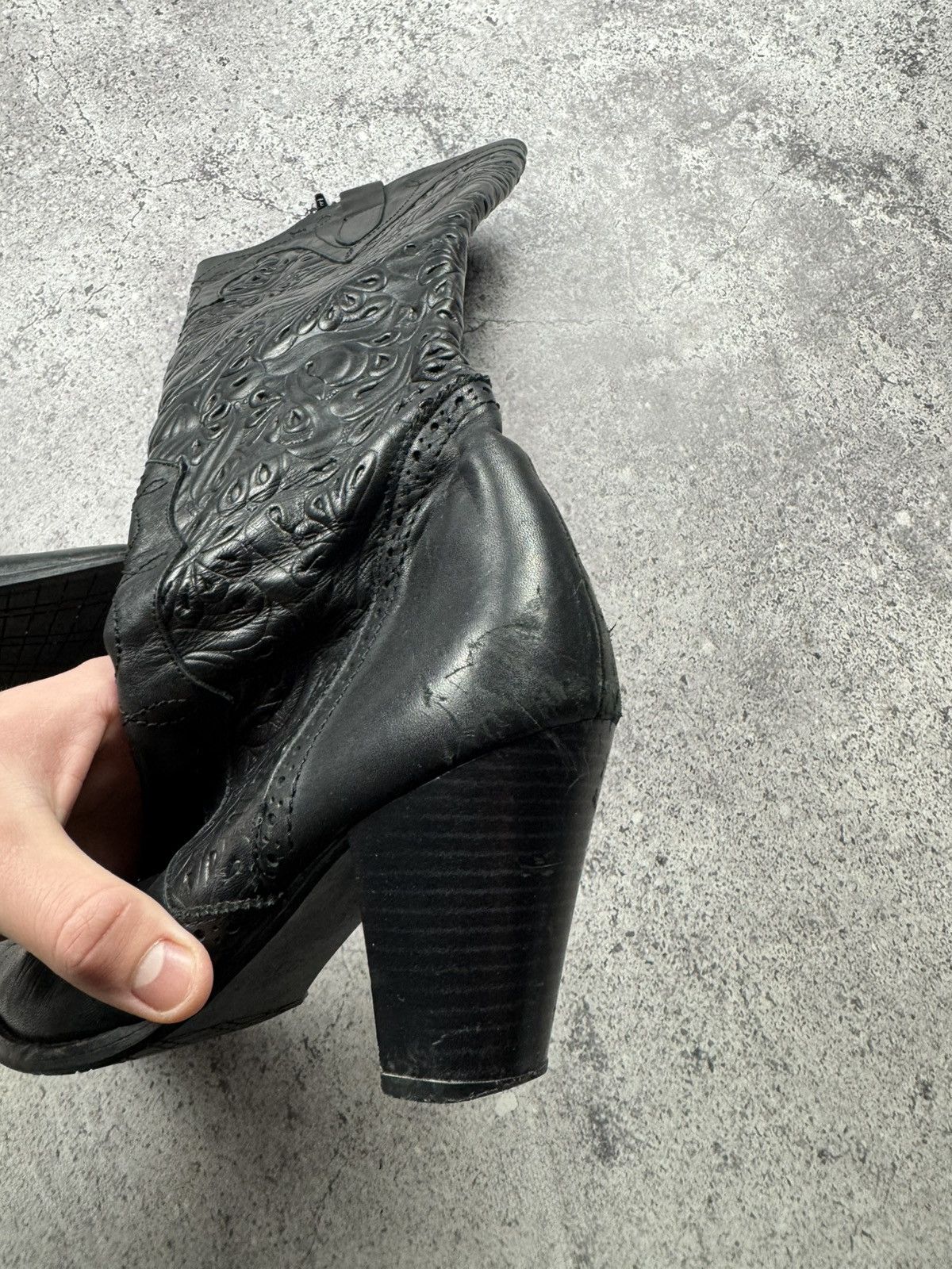 If Six Was Nine Vintage AS 98 Heel Rick Owens Style Western Leather Bots Y2K Size US 9 / IT 39 - 5 Thumbnail
