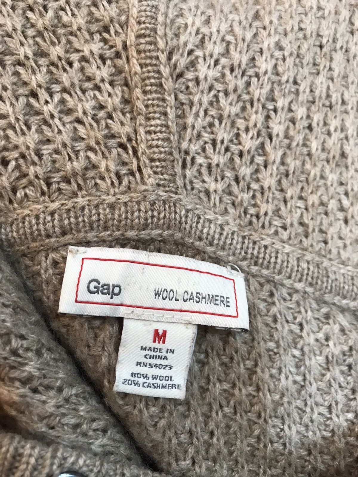 Gap × Other × Vintage VINTAGE CASHMERE WOOL BLEND WAFFLE TEXTURED GAP KNIT HOODIE Size US M / EU 48-50 / 2 - 13 Thumbnail