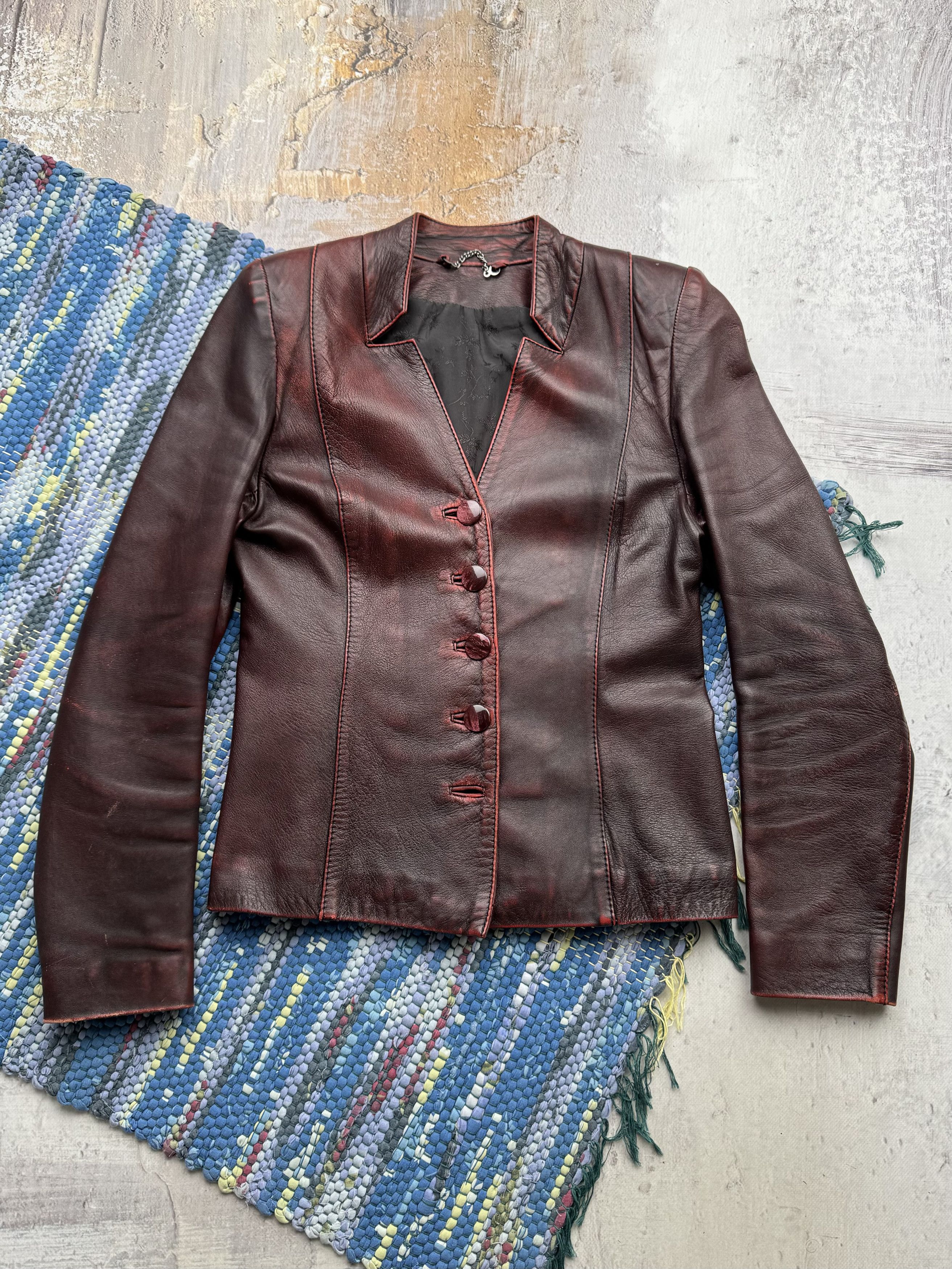 Vintage Vintage Faded Leather Jacket A89D15(467) Size S / US 4 / IT 40 - 1 Thumbnail