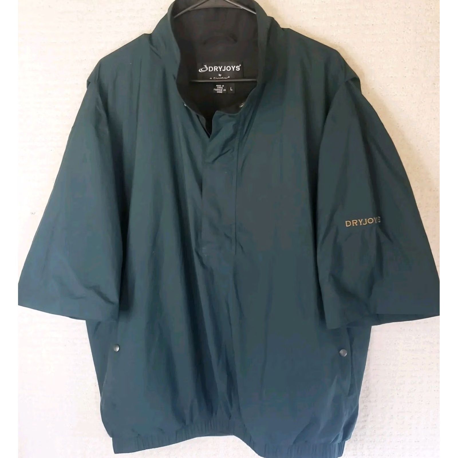 Footjoy FootJoy Dryjoys Windbreaker 1/2 Zip Pullover Shirt Jacket L Green Golf Windproof Water Resistant Casual Travel Workwear Mens Size US L / EU 52-54 / 3 - 2 Thumbnail