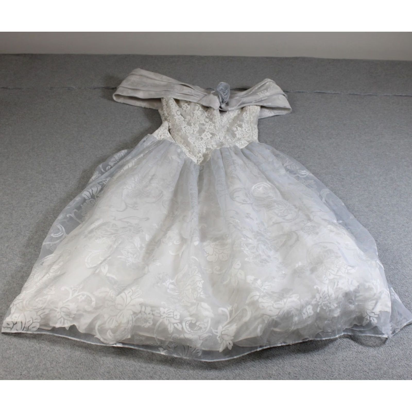 Vintage VINTAGE Scott McClintock Dress Women 12 White Lace Off Shoulder Bow Wedding USA Dress Size XL / US 12-14 / IT 48-50 - 2 Thumbnail