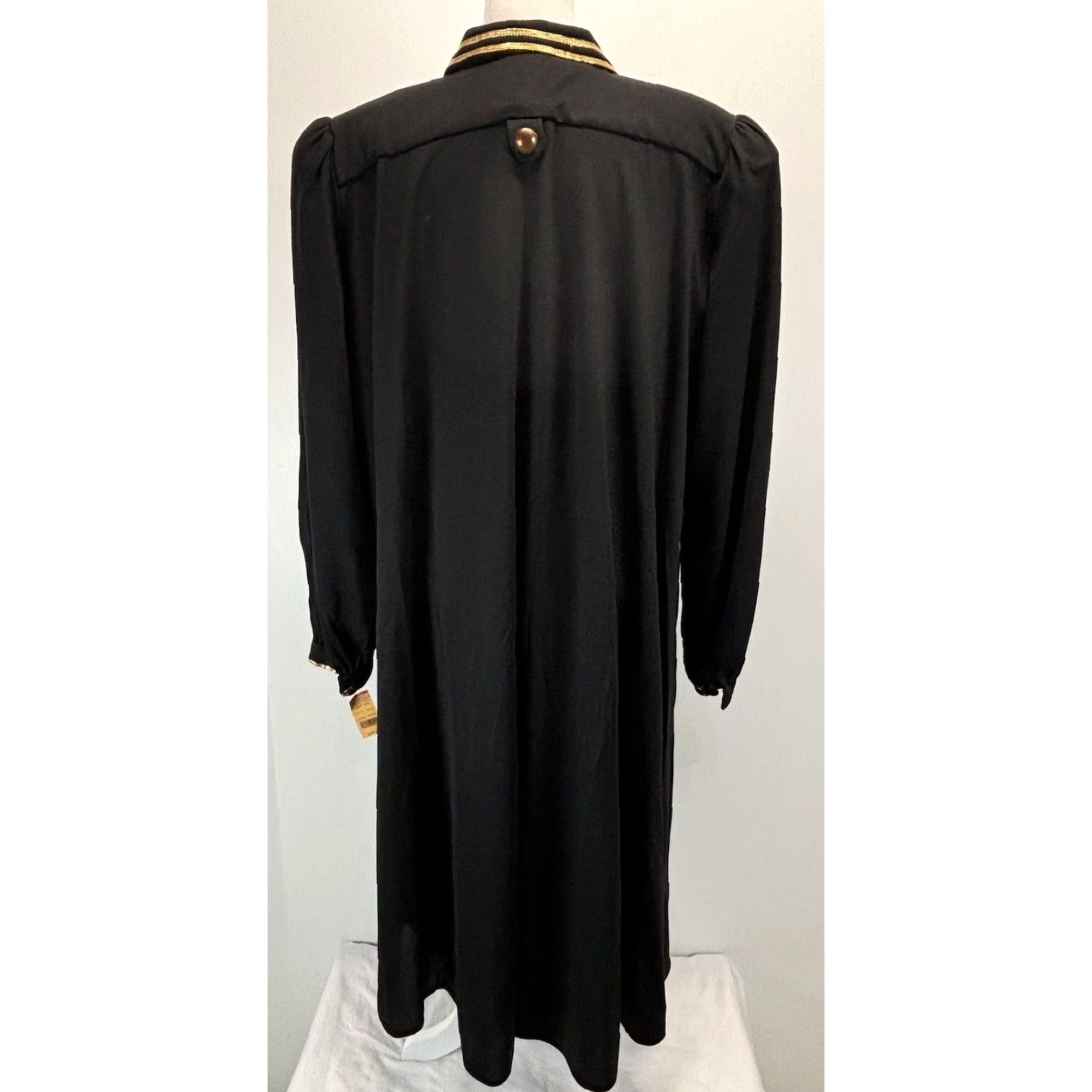 Nautica VINTAGE Chez California Midi Dress 24W Plus Black Nautical Front Button Shirt Dress Womens Size 4XL / US 24-26 - 3 Thumbnail