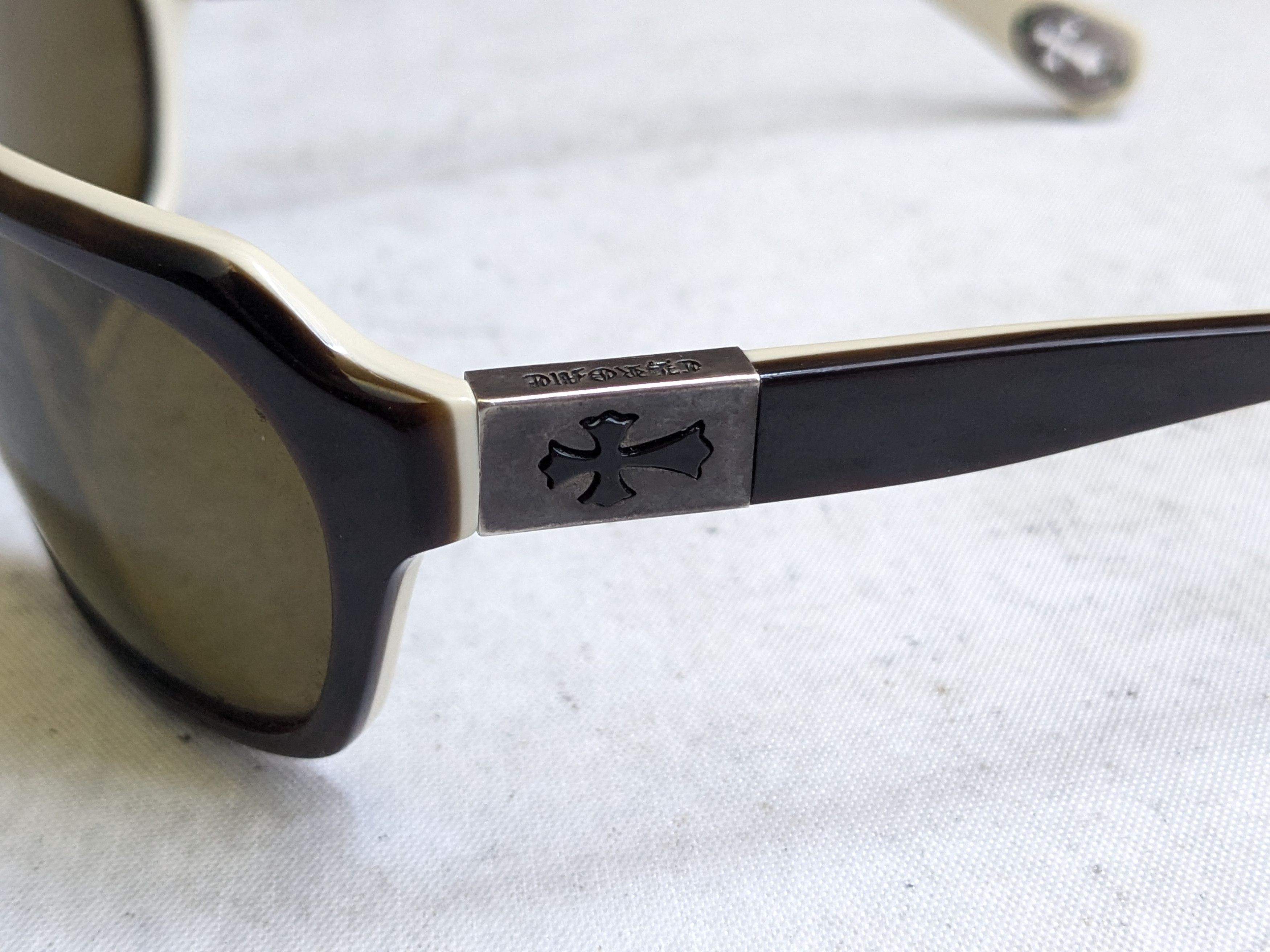 Chrome Hearts Chrome Hearts Sunglasses Injected Green Brown Cross Size ONE SIZE - 8 Thumbnail
