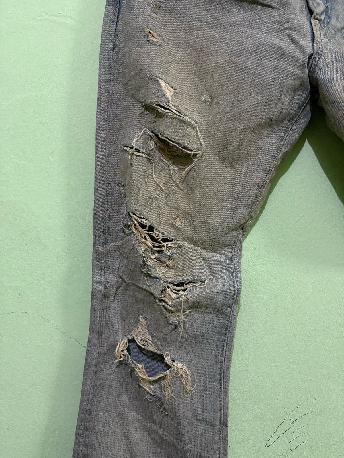 Japanese Brand AXA Streetwear Flared Distressed Denim Size US 32 / EU 48 - 6 Thumbnail