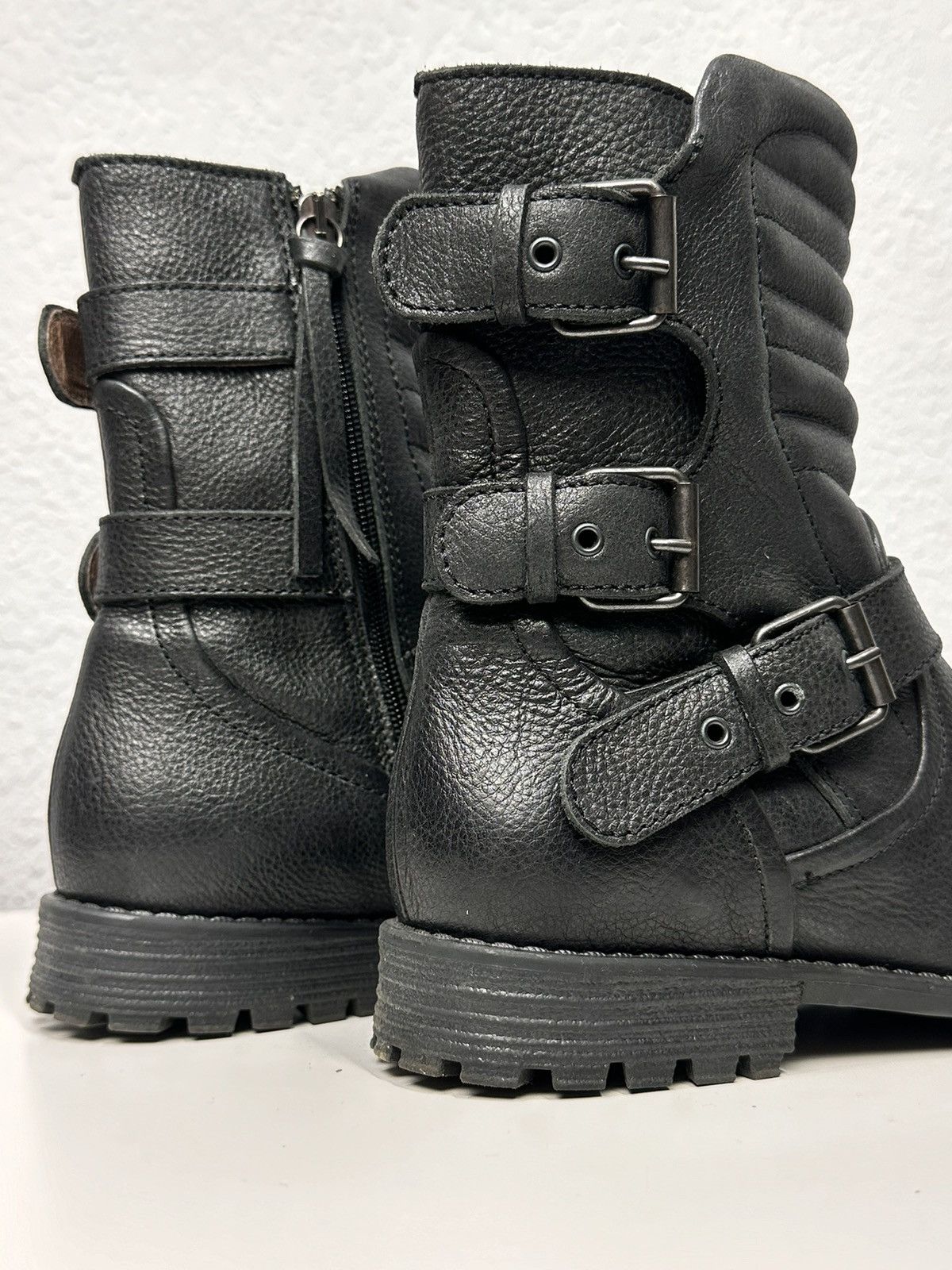 Vintage Leather Hight Boots Racing Daytona Style Guidi Y2K