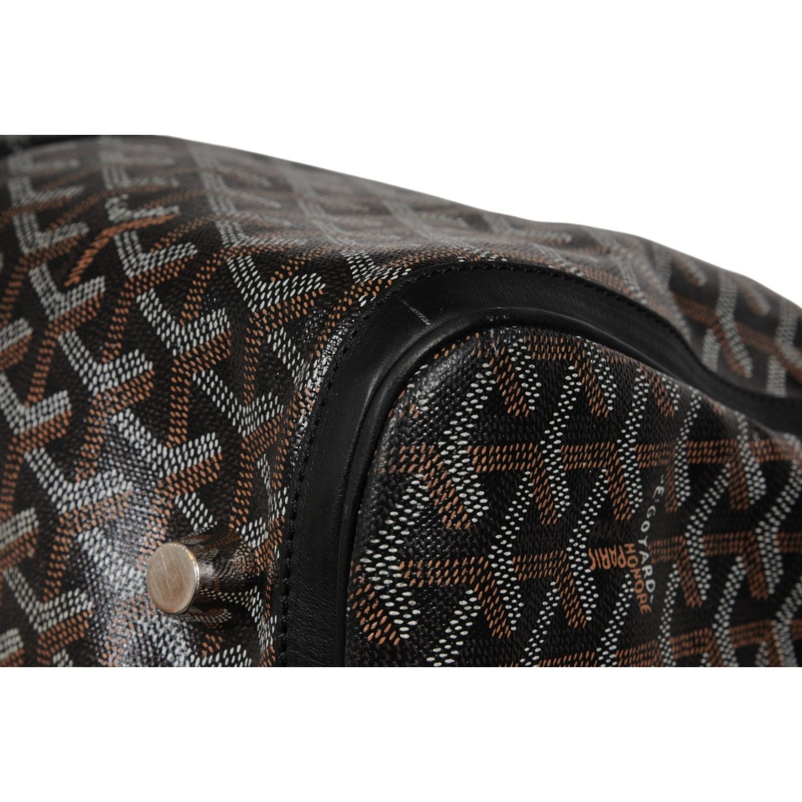 Goyard Croisiere 50 Black Leather Duffle Travel Carry On - 02656 Size ONE SIZE - 12 Thumbnail