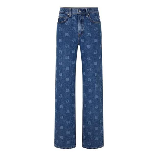 Alexander Wang o1g2r1mq0824 EZ Mid Rise Straight Leg Jeans in Deep Blue Size 30" / US 8 / IT 44 - 1 Thumbnail