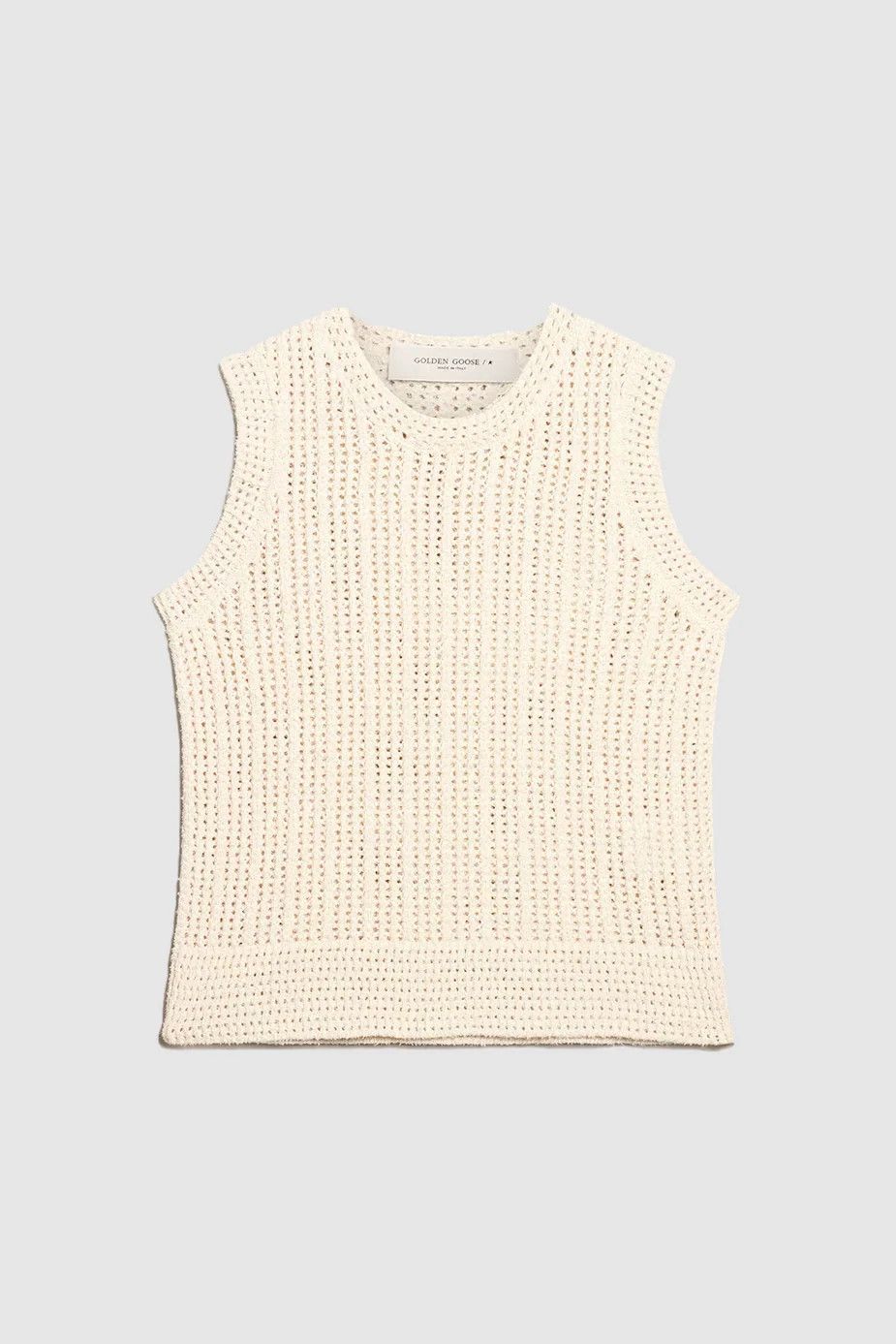 Golden Goose o1y0825 Sleeveless Sweater in Cream Size XS / US 0-2 / IT 36-38 - 1 Thumbnail